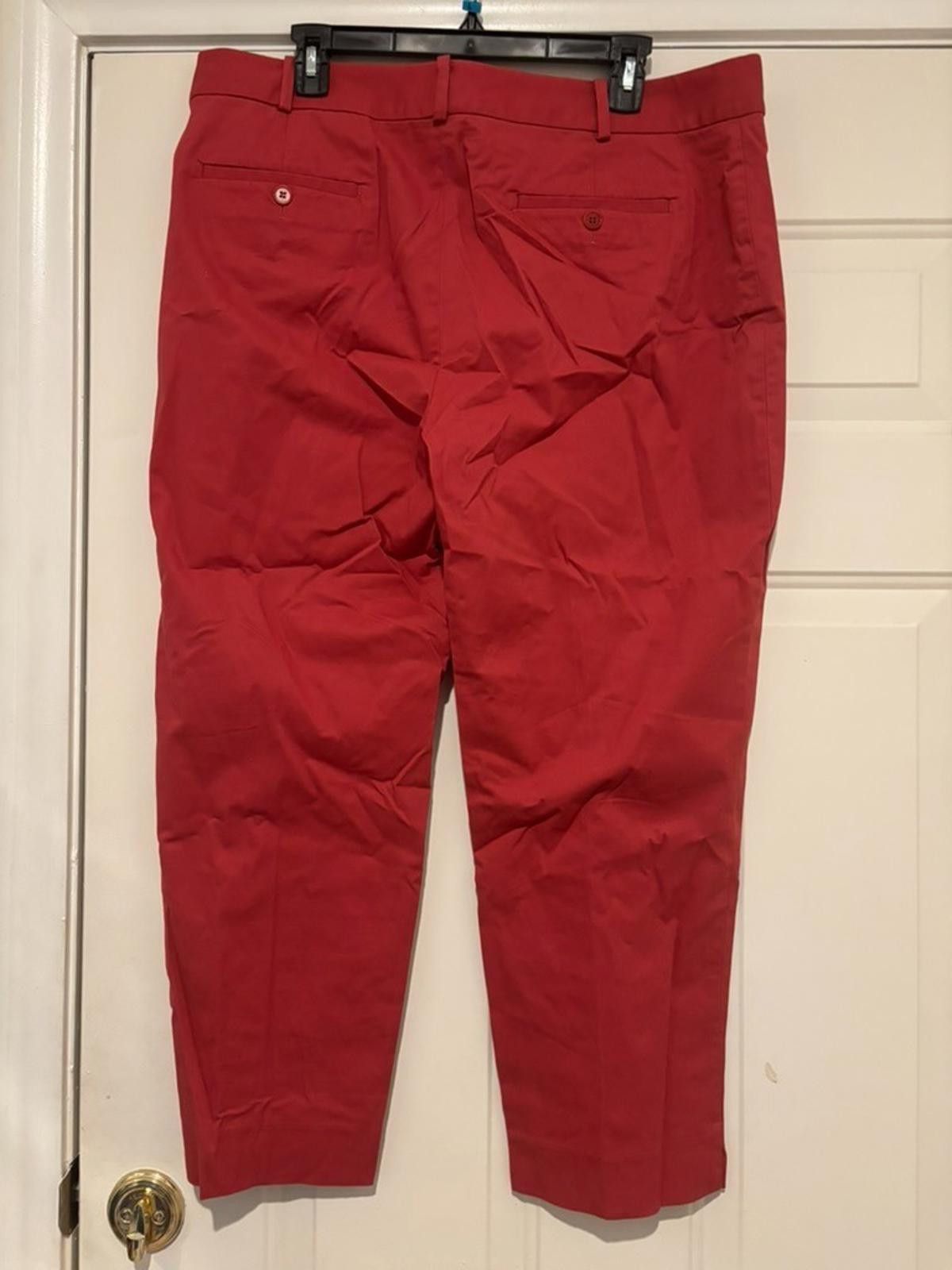 Designer Womens sz 16 Talbots red capris #566 Size 38" / US 16 / IT 52 - 2 Thumbnail