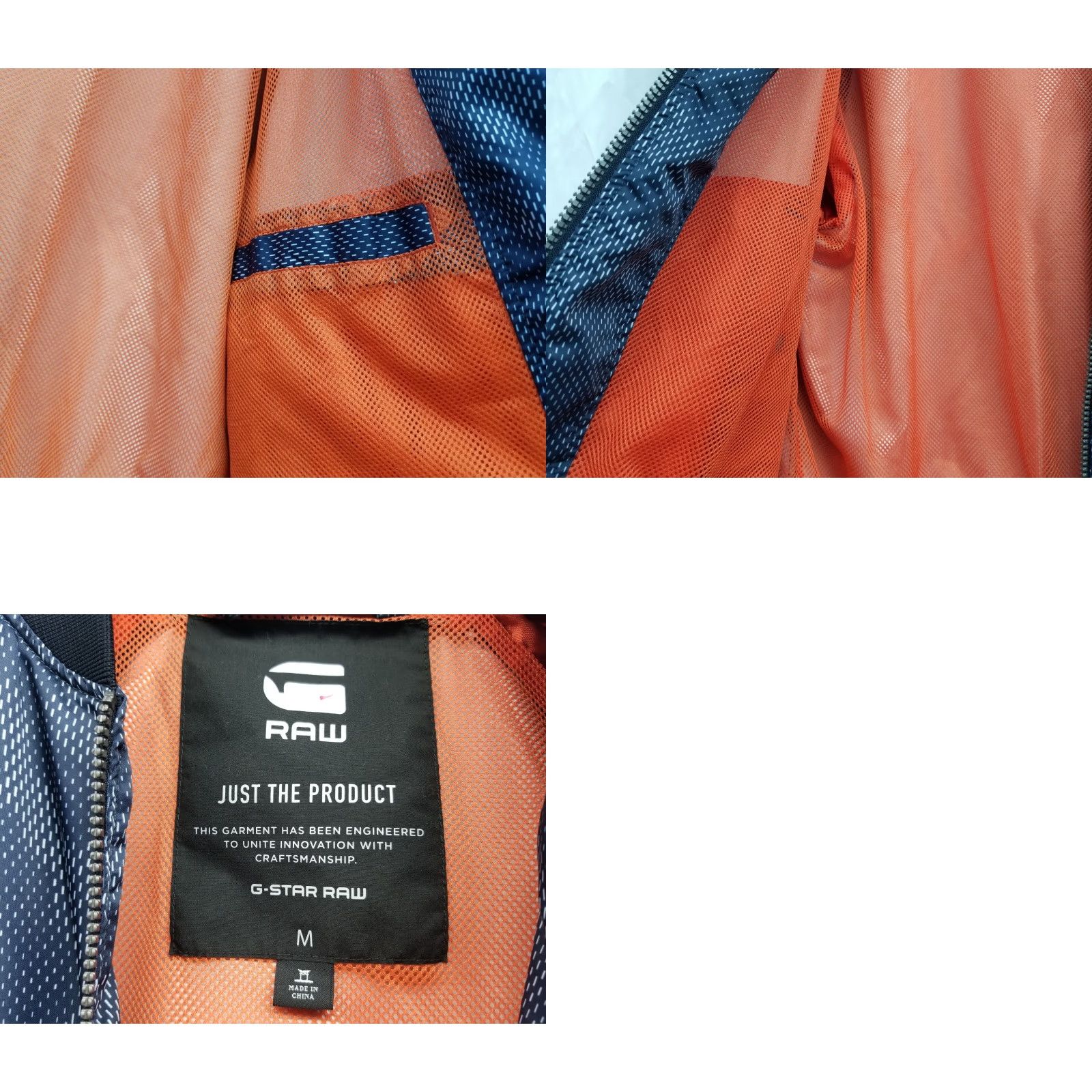 G-Star G-Star Raw Jacket Zip Up Slim Regular Men Medium Blue Orange Camouflage All Seasons Full Zip Collared Stars Overshirt Vintage No Size US M / EU 48-50 / 2 - 8 Thumbnail