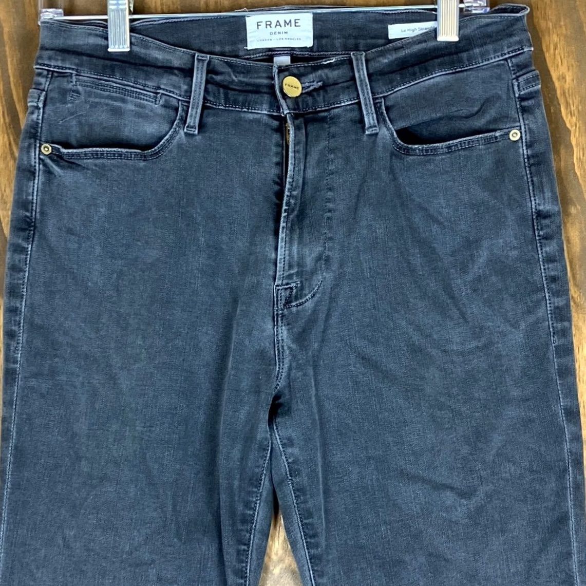 Frame Frame Jeans Black Denim Mid Rise Le High Straight Stretch 30 Women’s Size 30" / US 8 / IT 44 - 2 Thumbnail