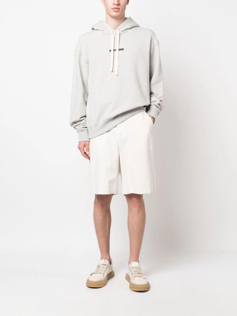 Jil Sander o1s22i1n1024 Logo Print Hoodie in Grey Size US S / EU 44-46 / 1 - 2 Thumbnail
