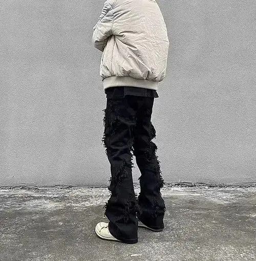 Japanese Brand × Jean High street black raw edge ripped jeans Size US 32 / EU 48 - 2 Thumbnail