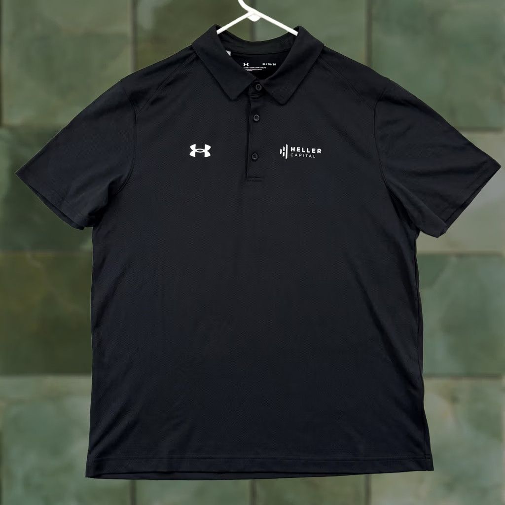 Under Armour VINTAGE Under Armour Shirt Mens XL Black Golf Sport Stretch Team Tech Polo Button NWT Size US XL / EU 56 / 4 - 1 Thumbnail