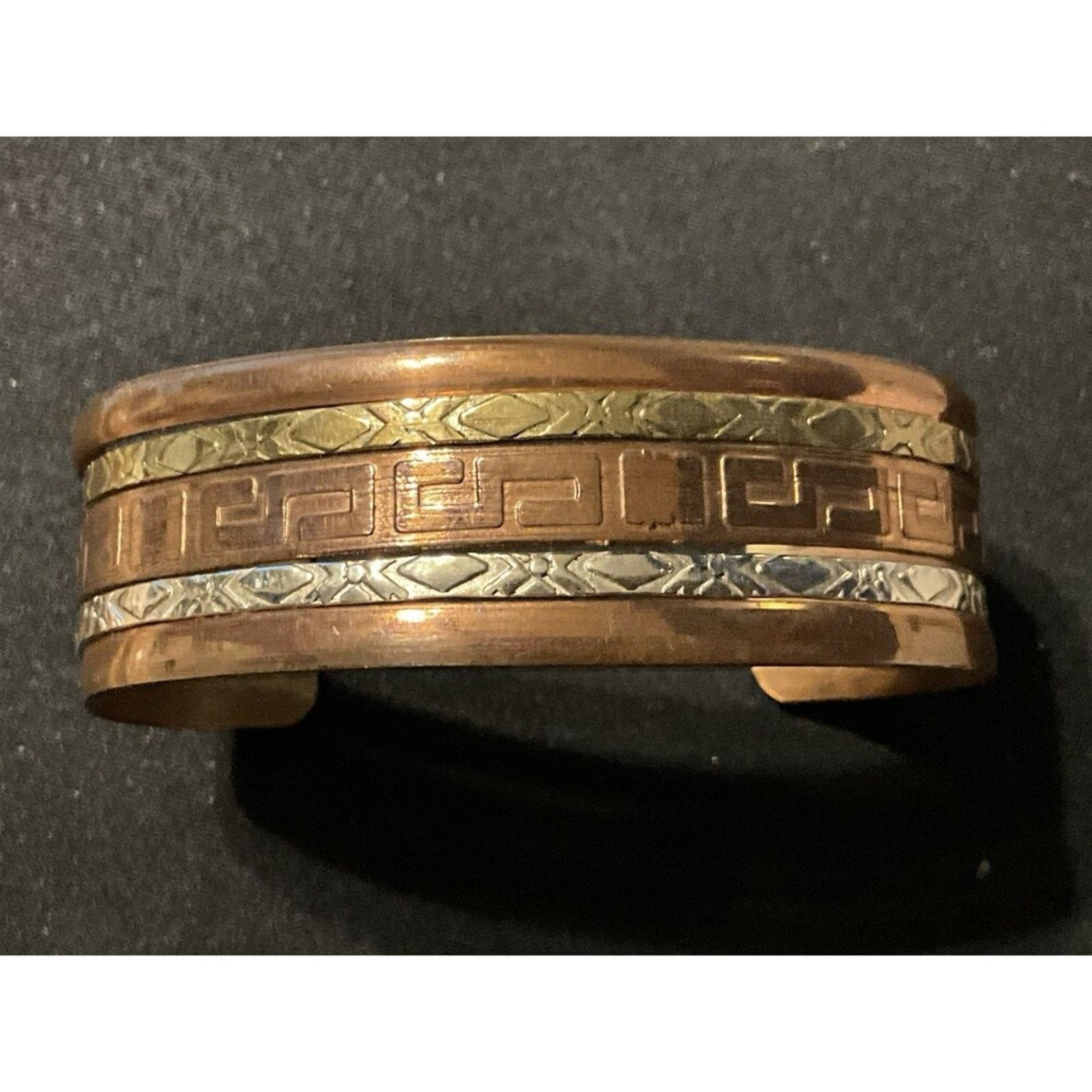 Other Copper, Sterling Greek Key Cuff Size 7 Size ONE SIZE - 1 Thumbnail