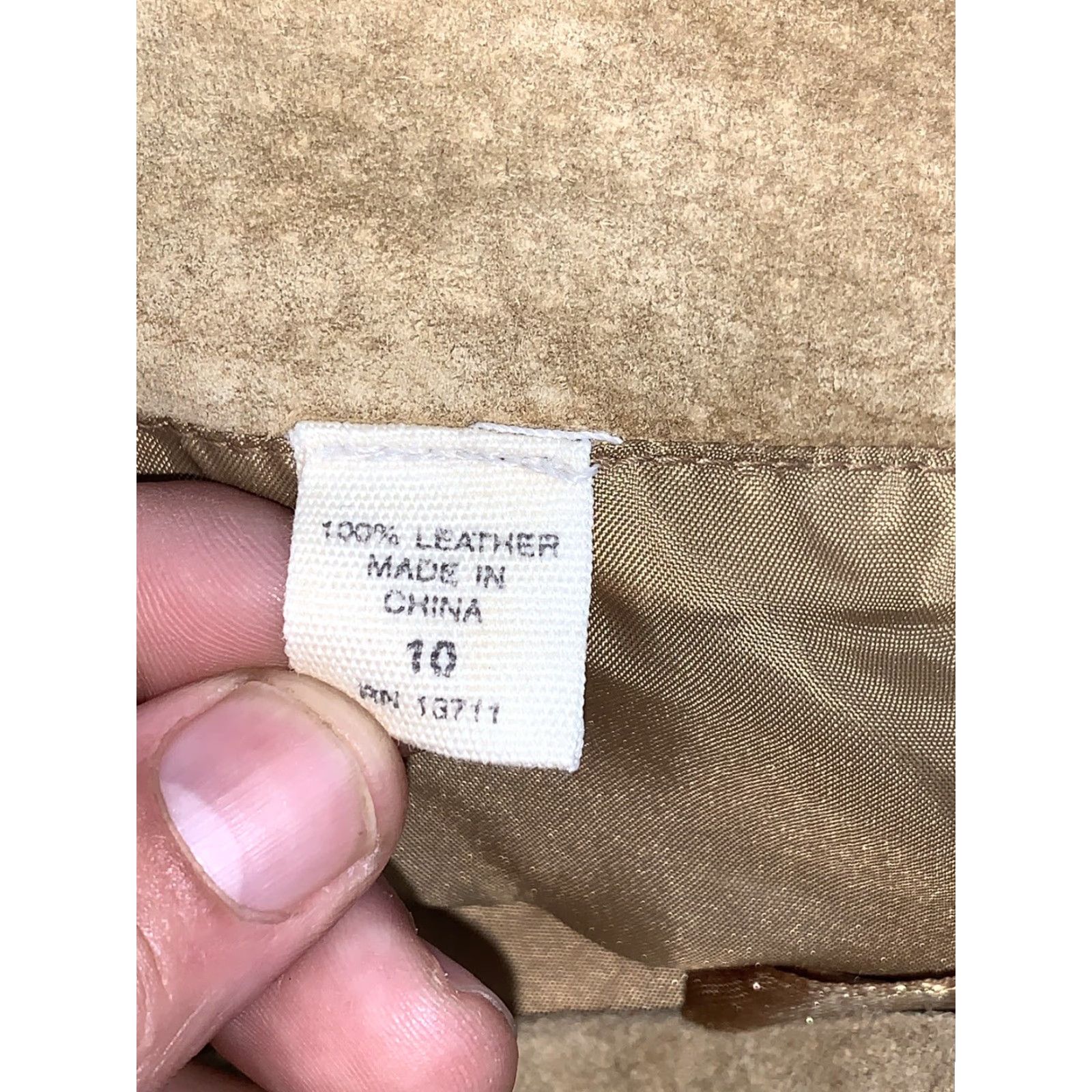 Vintage Marsh Landing Skirt A-Line Leather Beige Tan Long 10 Womens Vintage No Size 32" / US 10 / IT 46 - 6 Thumbnail