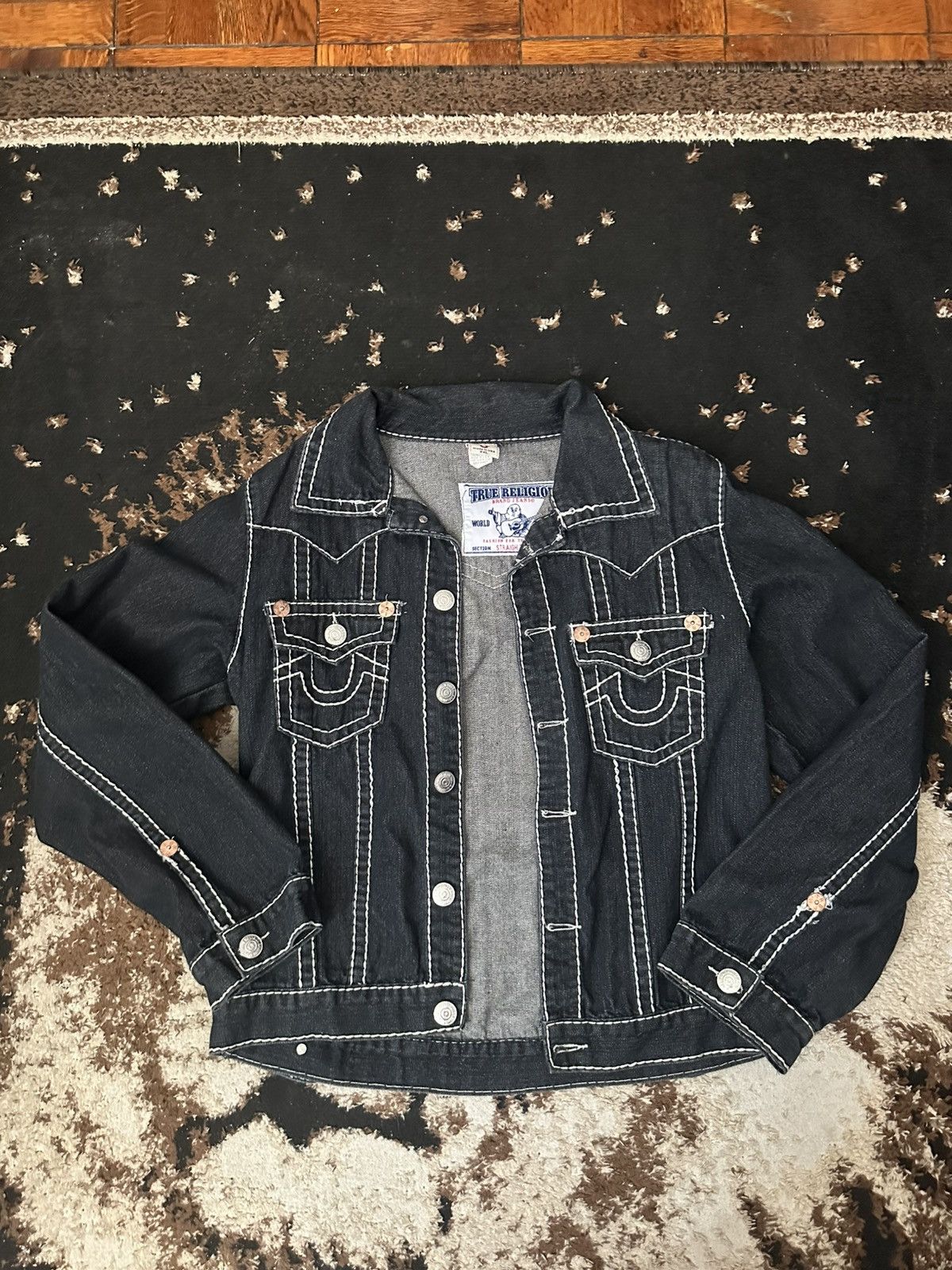 True Religion Denim Jacket Sz 4XL (fits XL) Joey Super T Y2K