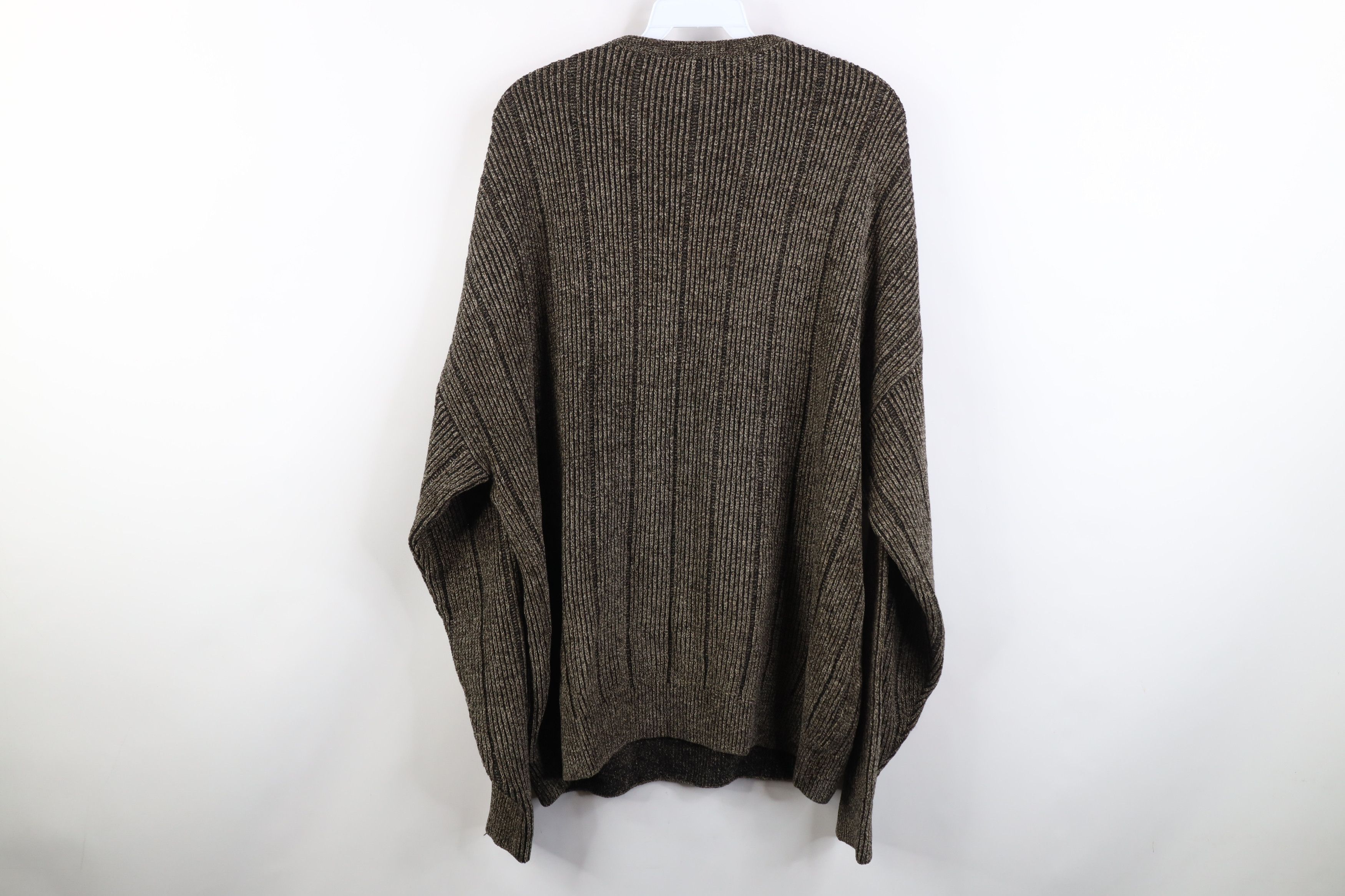 Vintage Vintage 90s Streetwear Ribbed Knit V-Neck Sweater Brown Size US XL / EU 56 / 4 - 7 Thumbnail