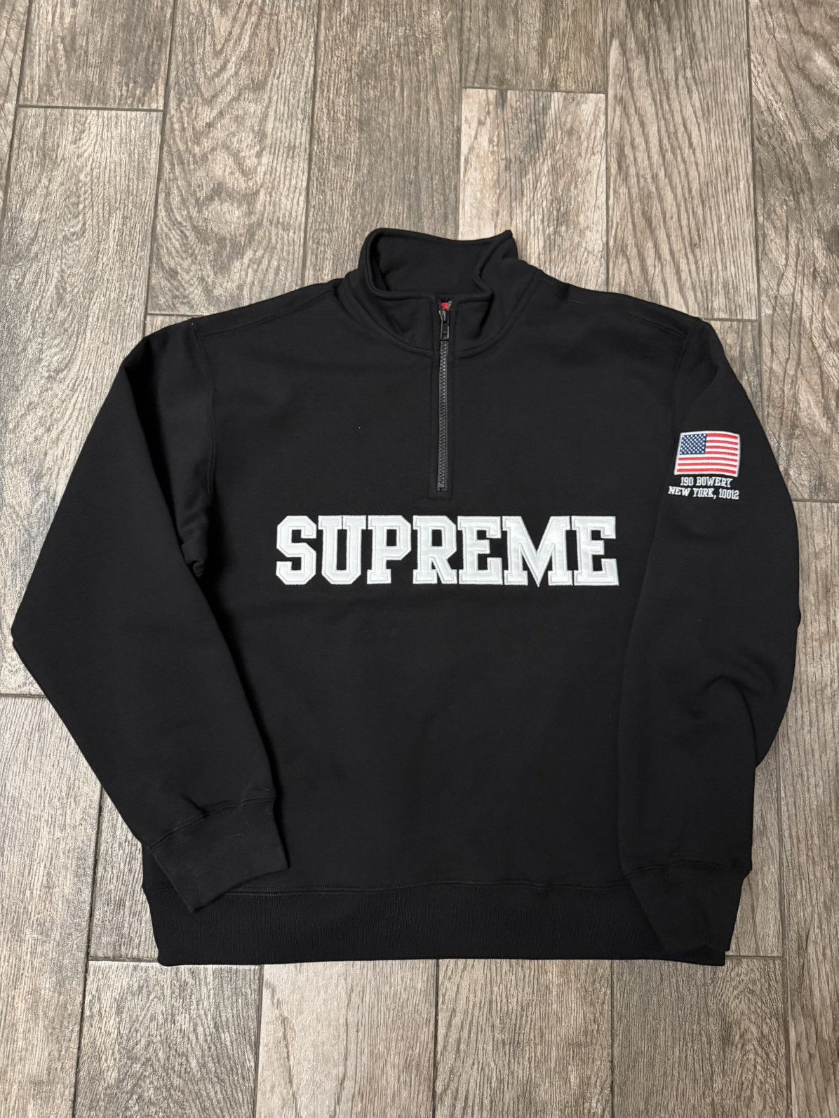 Supreme Supreme Shop Flag Half Zip Pullover Black NY (Size XL