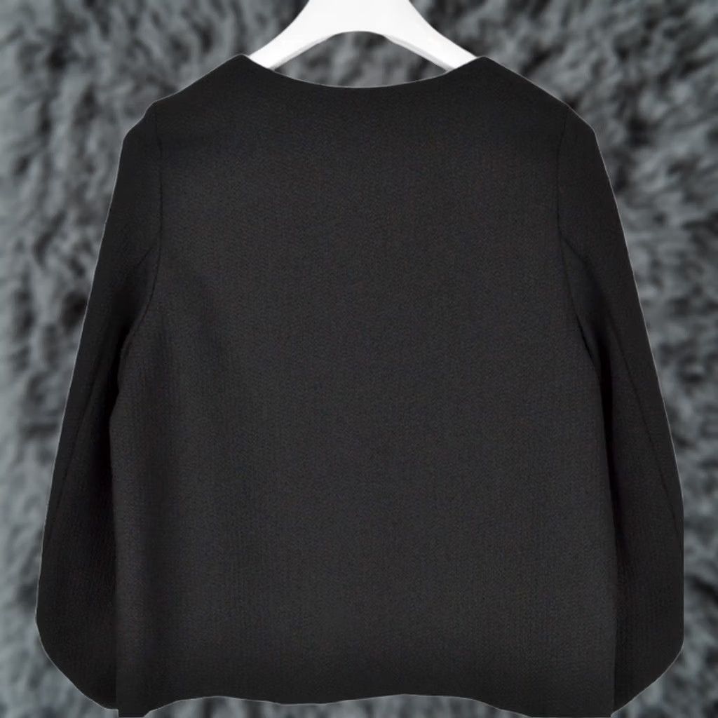 Cop Copine Cop Copine Tou Women's Blouse L Long Sleeve Round Collar Textured Black Size L / US 10 / IT 46 - 1 Thumbnail