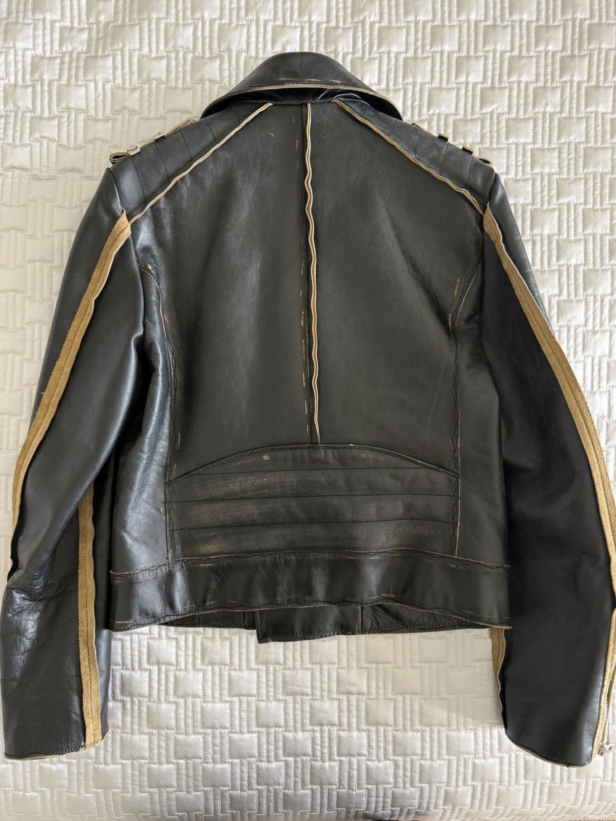 Balmain Balmain black aged leather biker jacket size 48 Size US M / EU 48-50 / 2 - 2 Thumbnail