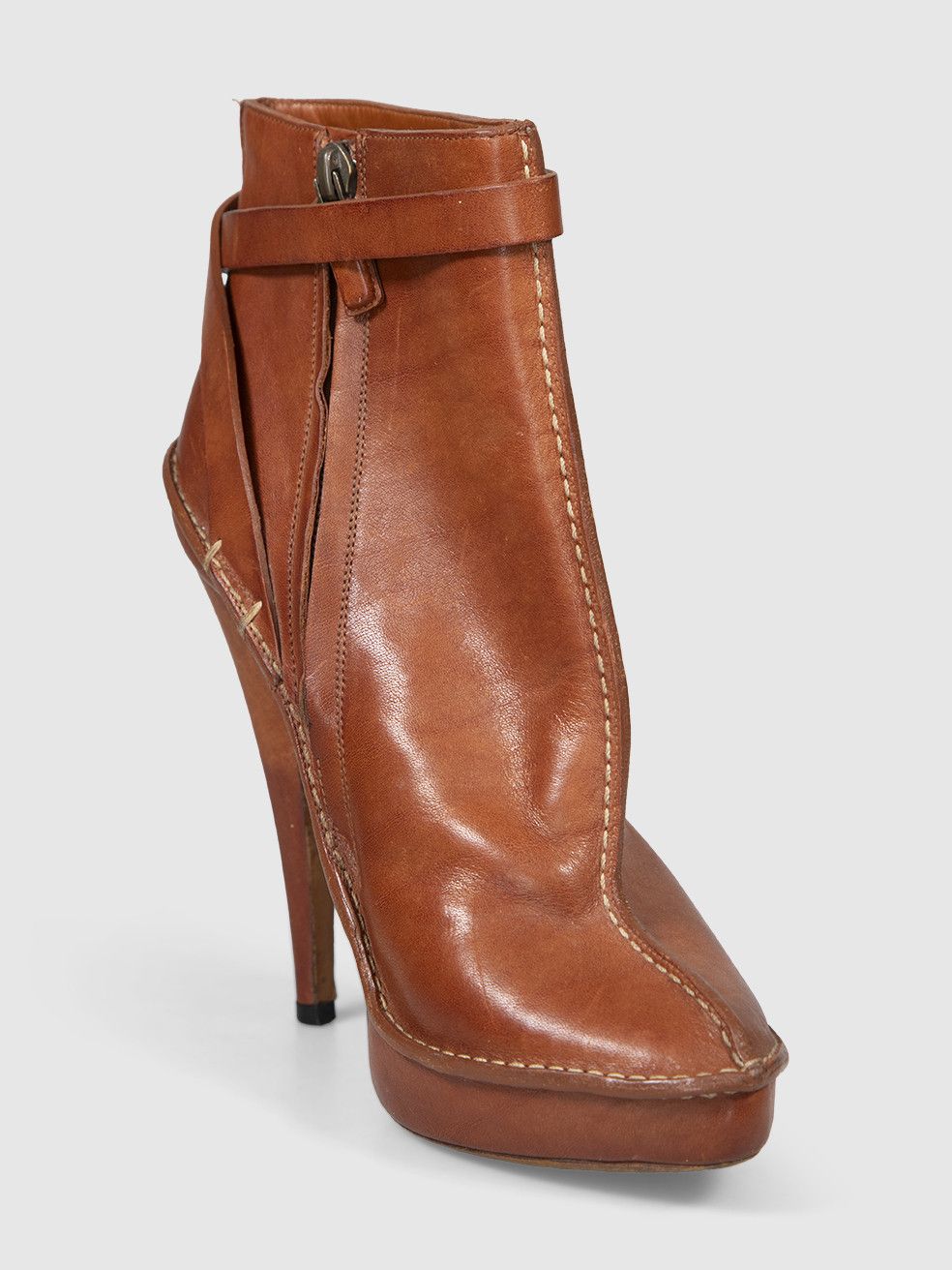 Givenchy Brown Leather Heeled Point Toe Boots Size US 8 / IT 38 - 1 Thumbnail