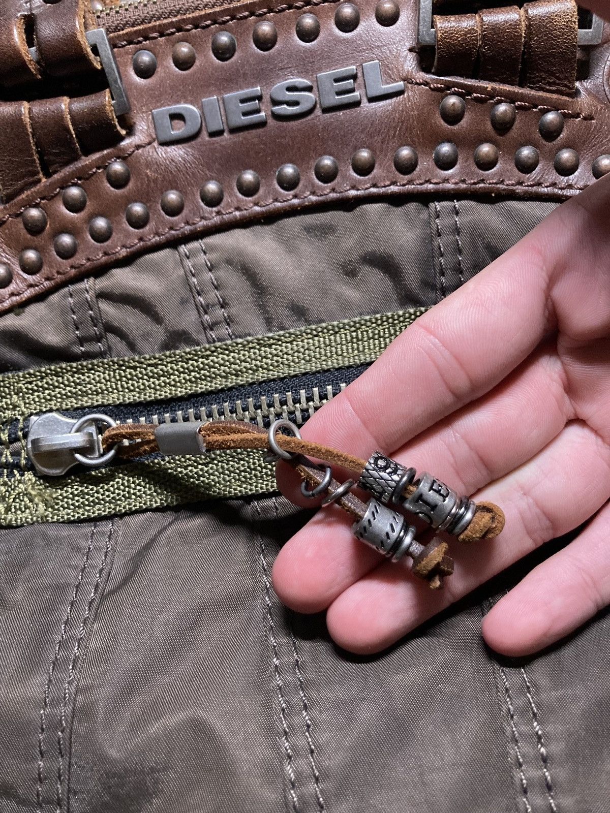 Diesel × Vintage Vintage Diesel Leather Nylon Cargo Bag y2k rare avant garde Size ONE SIZE - 4 Thumbnail