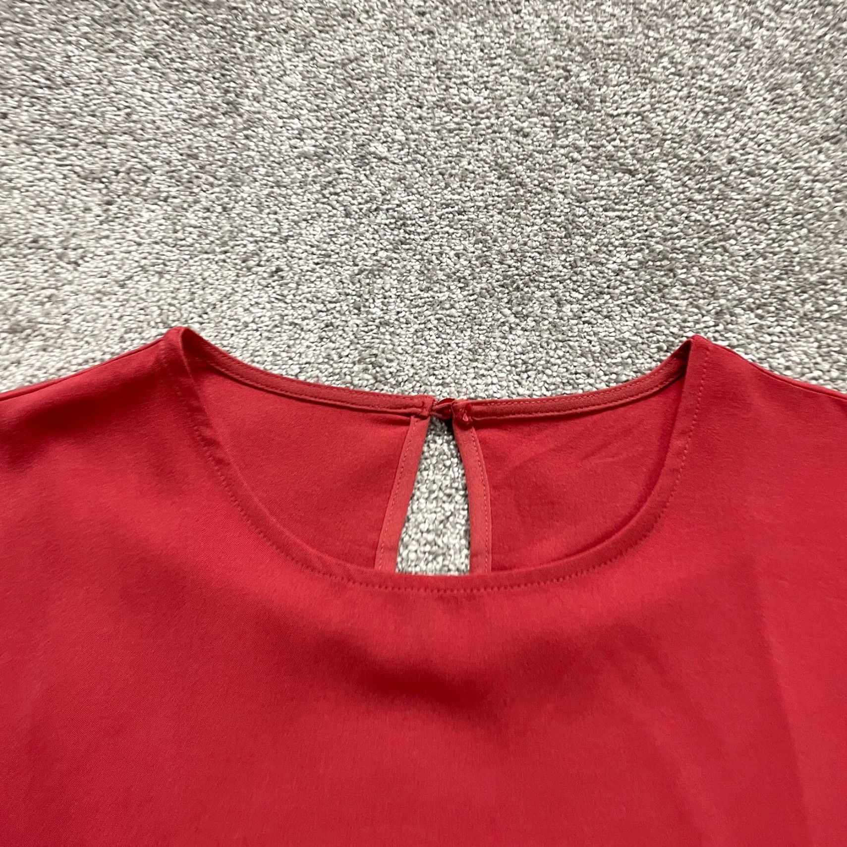 Bell Unbranded Blouse XL Womens Solid Red Ruffle Bell Sleeve Round Neck Casual Size XL / US 12-14 / IT 48-50 - 3 Thumbnail