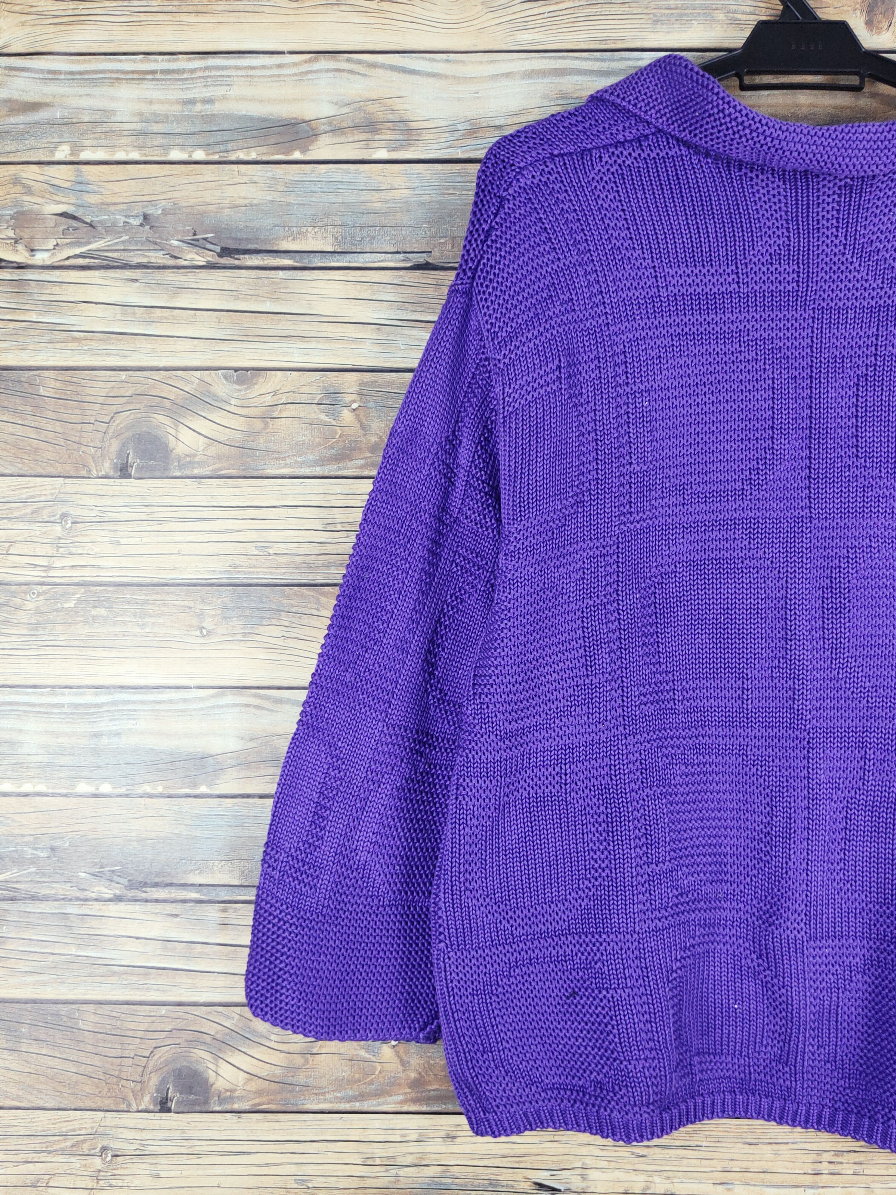 Salvatore Ferragamo Salvatore Ferragamo Purple Knitwear Cardigan #W1155 Size US L / EU 52-54 / 3 - 8 Thumbnail