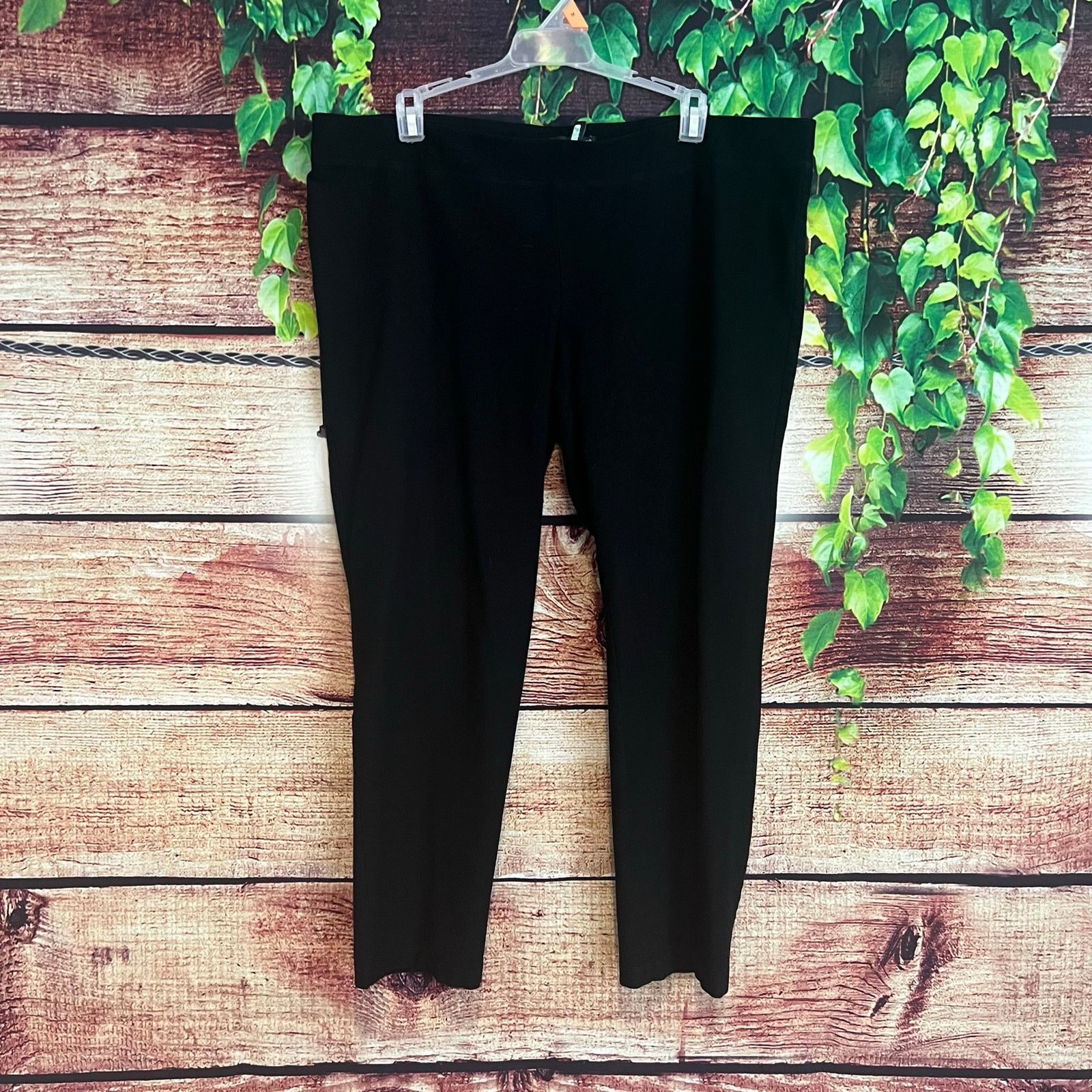 Eileen Fisher Eileen Fisher Crop Capri Pull On Pants XL Black Stretch Size 38" / US 16 / IT 52 - 1 Thumbnail