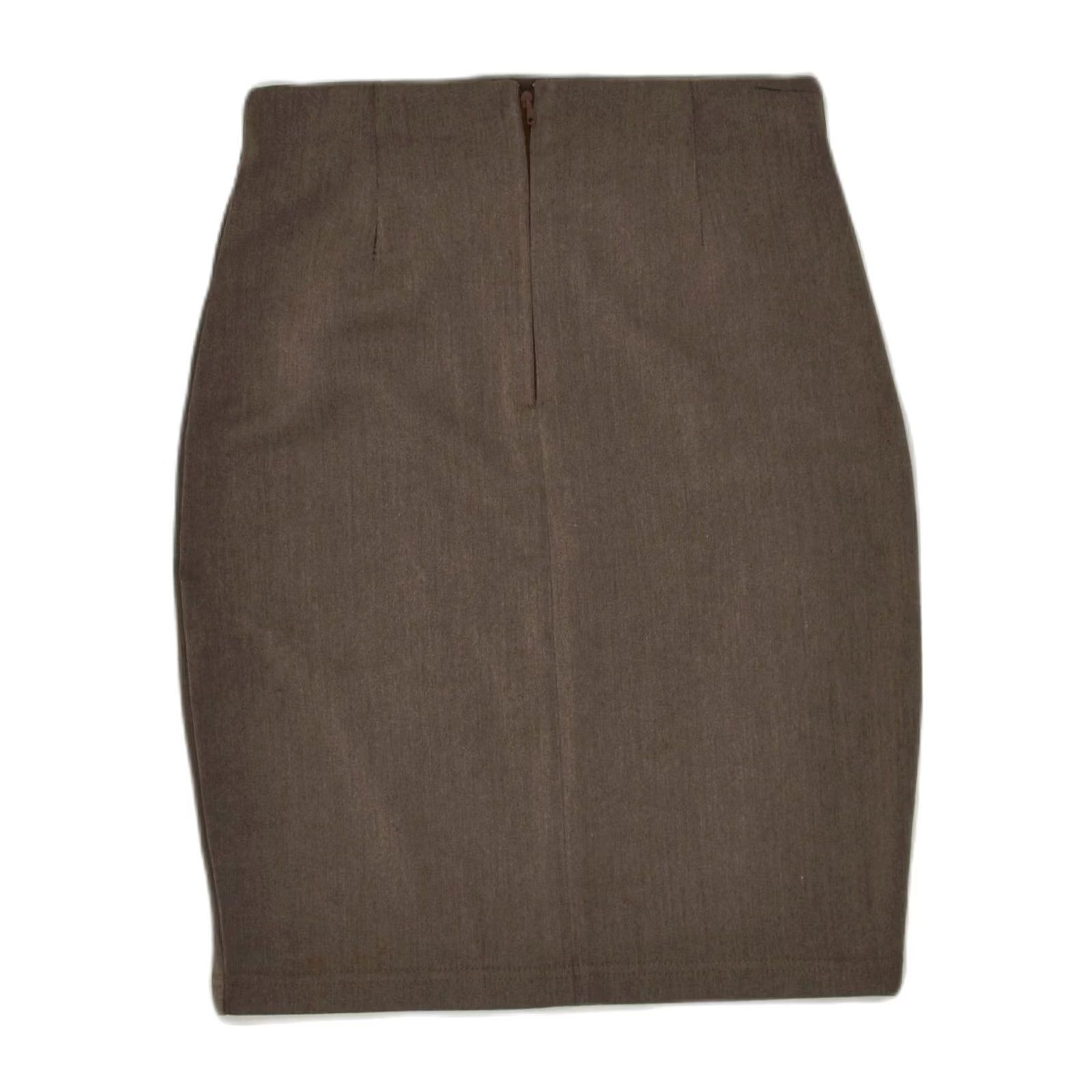 Vintage VINTAGE Womens Pencil Skirt Brown Viscose UK 14 Large Size 36" / US 14 / IT 50 - 2 Thumbnail