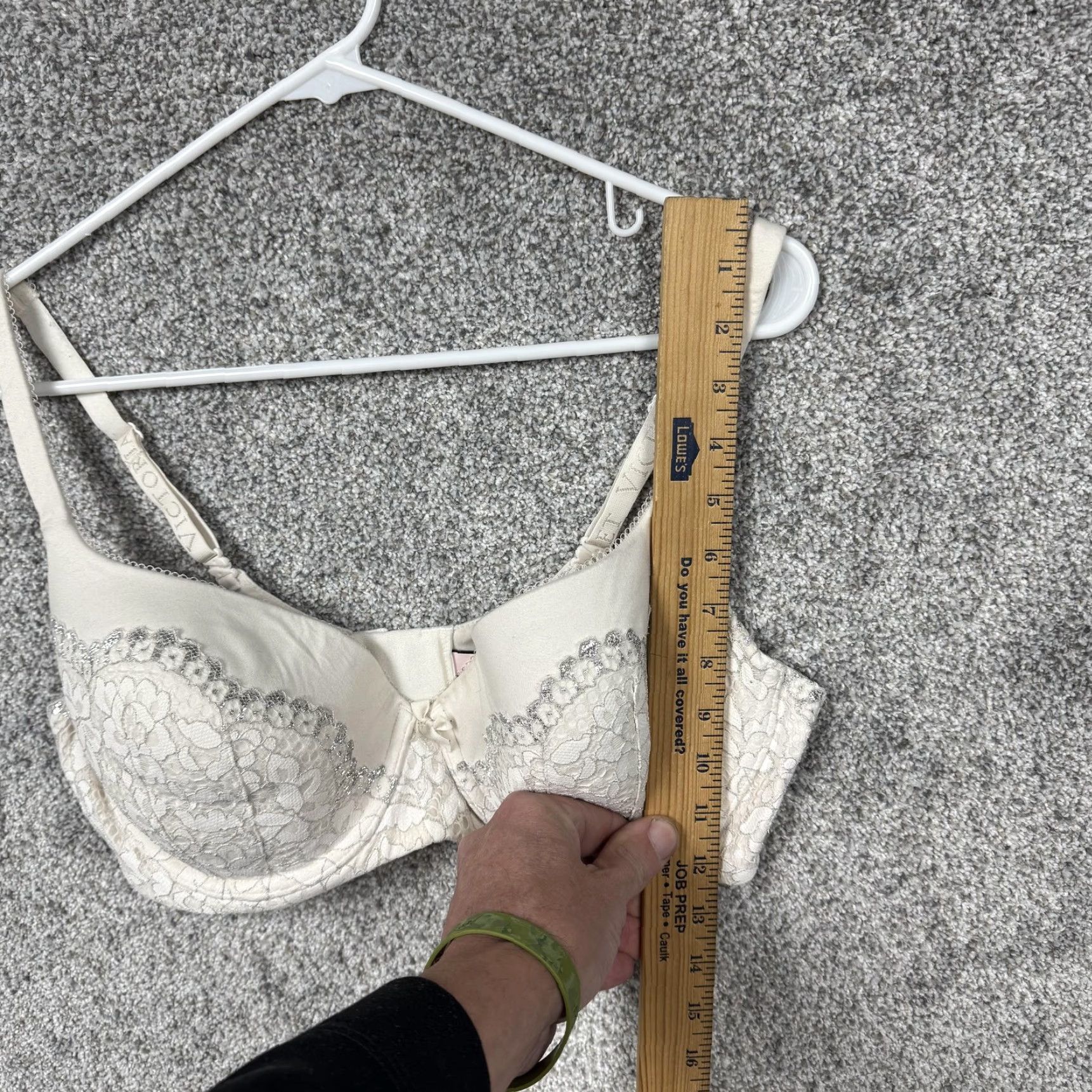 Victoria's Secret VINTAGE Victoria's Secret Body By Victoria Demi Underwire Padded Lace Bra 38D White Floral Balconette Womens Boys? Size ONE SIZE - 2 Thumbnail