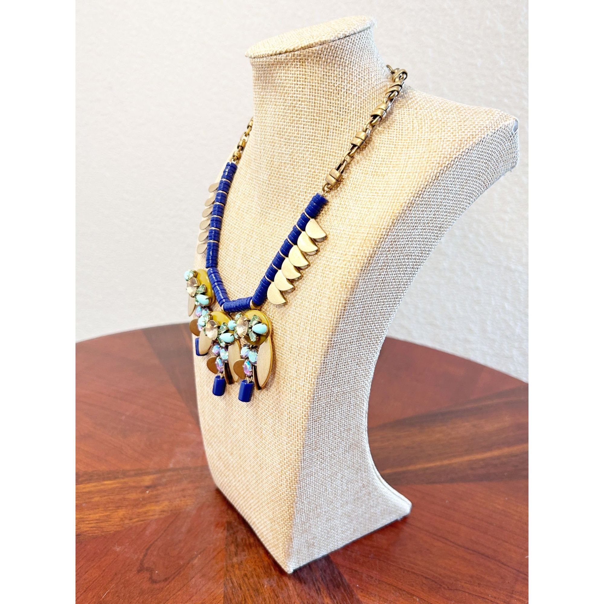 J.Crew J.Crew Multi-Color Crystal Metal Statement Necklace Size ONE SIZE - 3 Thumbnail