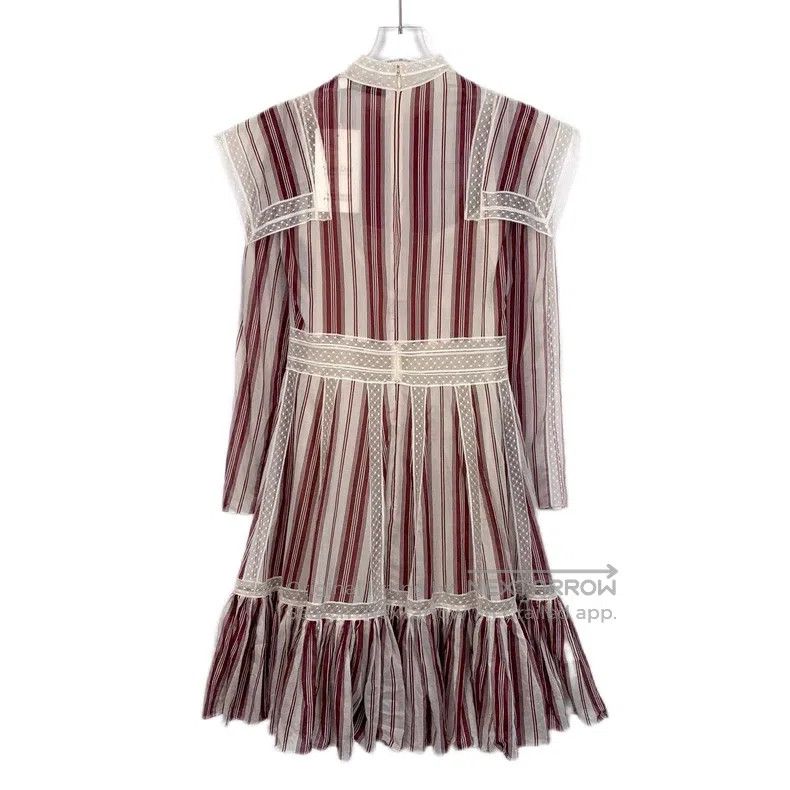Dior Dior Colour-blocked striped lace cotton round-neck long-sl Size XS / US 0-2 / IT 36-38 - 2 Thumbnail