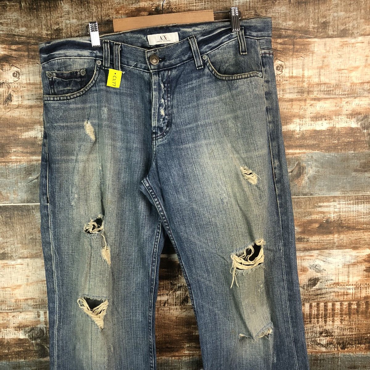 Armani Exchange DL Armani Exchange Blue Distressed Denim Pants #C277 Size US 34 / EU 50 - 4 Thumbnail