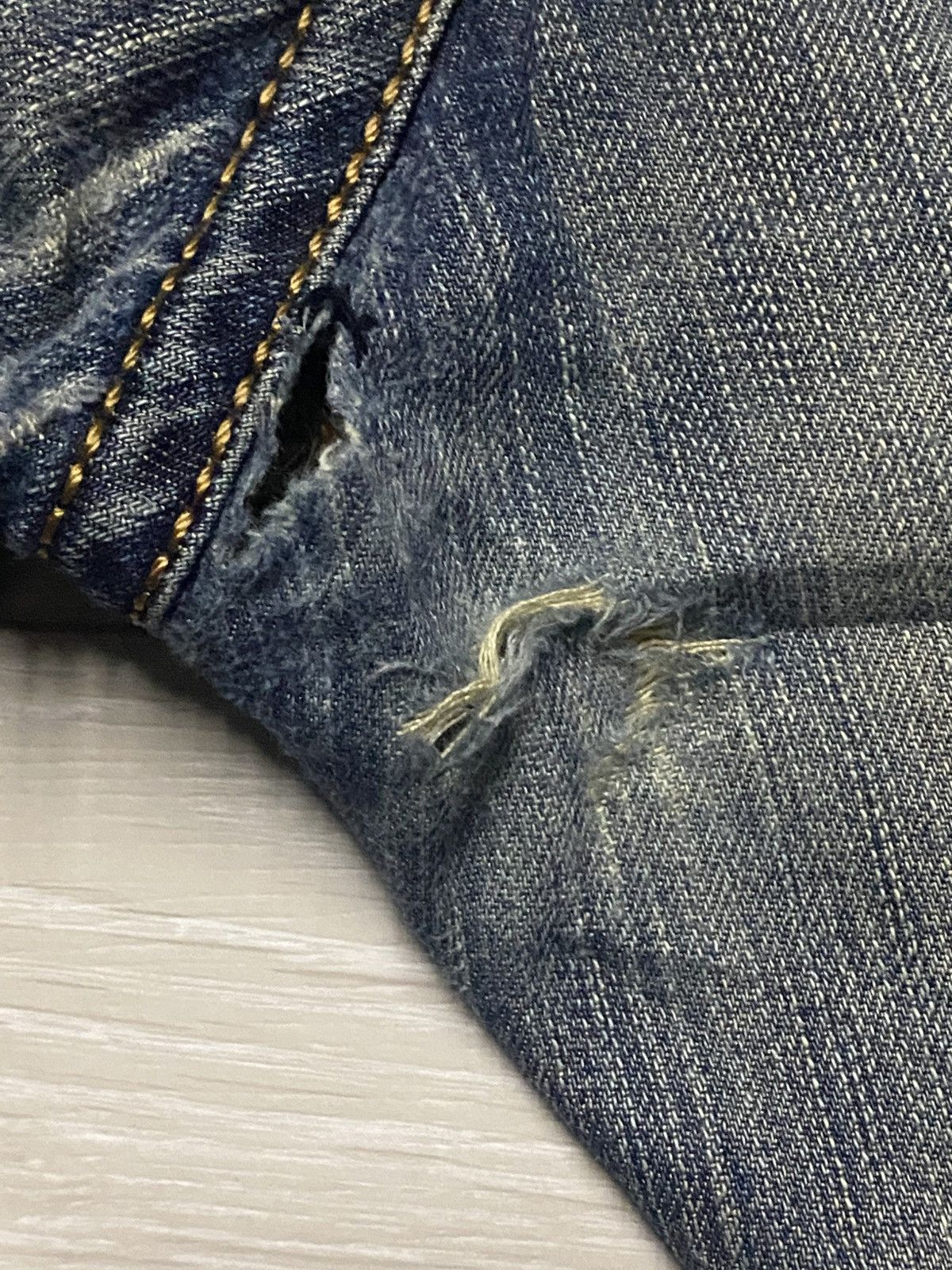 Junya Watanabe Edwin Exclusive Vintage Mud Wash Distressed Repair Jeans Size US 34 / EU 50 - 10 Thumbnail