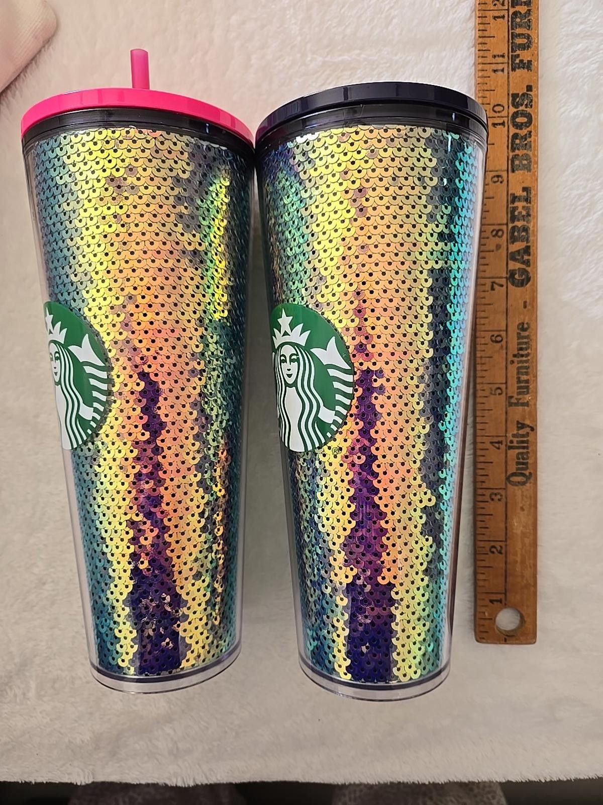 Other 2 Starbucks Iridescent Sequin Cold Cup Tumblers 24 oz. Size ONE SIZE - 5 Thumbnail