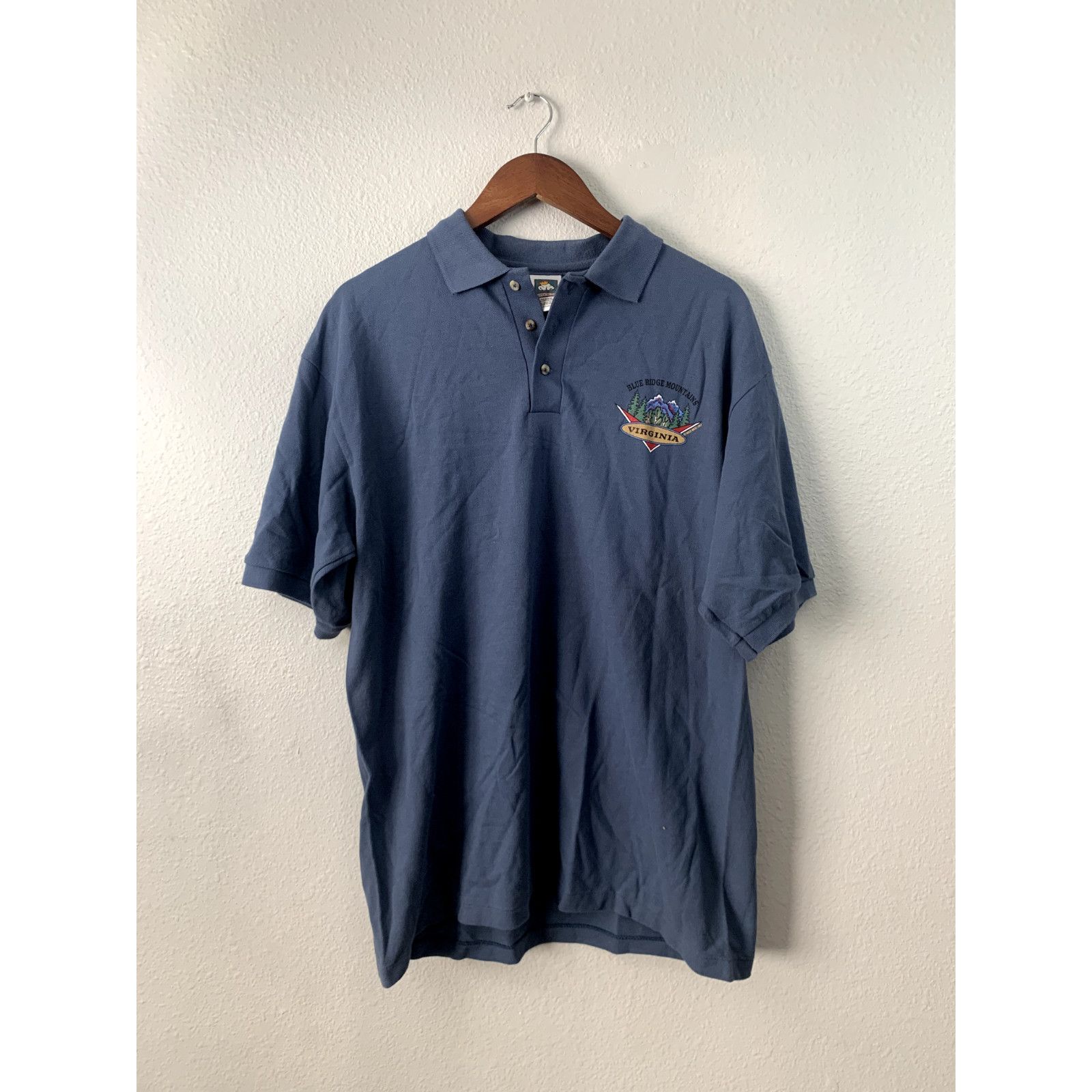 Vintage Vintage Blue Ridge Mountains Polo Shirt Virginia VTG 90s L Size US L / EU 52-54 / 3 - 1 Thumbnail