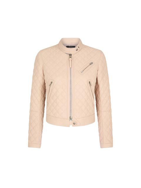 Tom Ford o1w1db10525 CSL741 Leather Quilted Racer Jacket in Pink Size XS / US 0-2 / IT 36-38 - 1 Preview