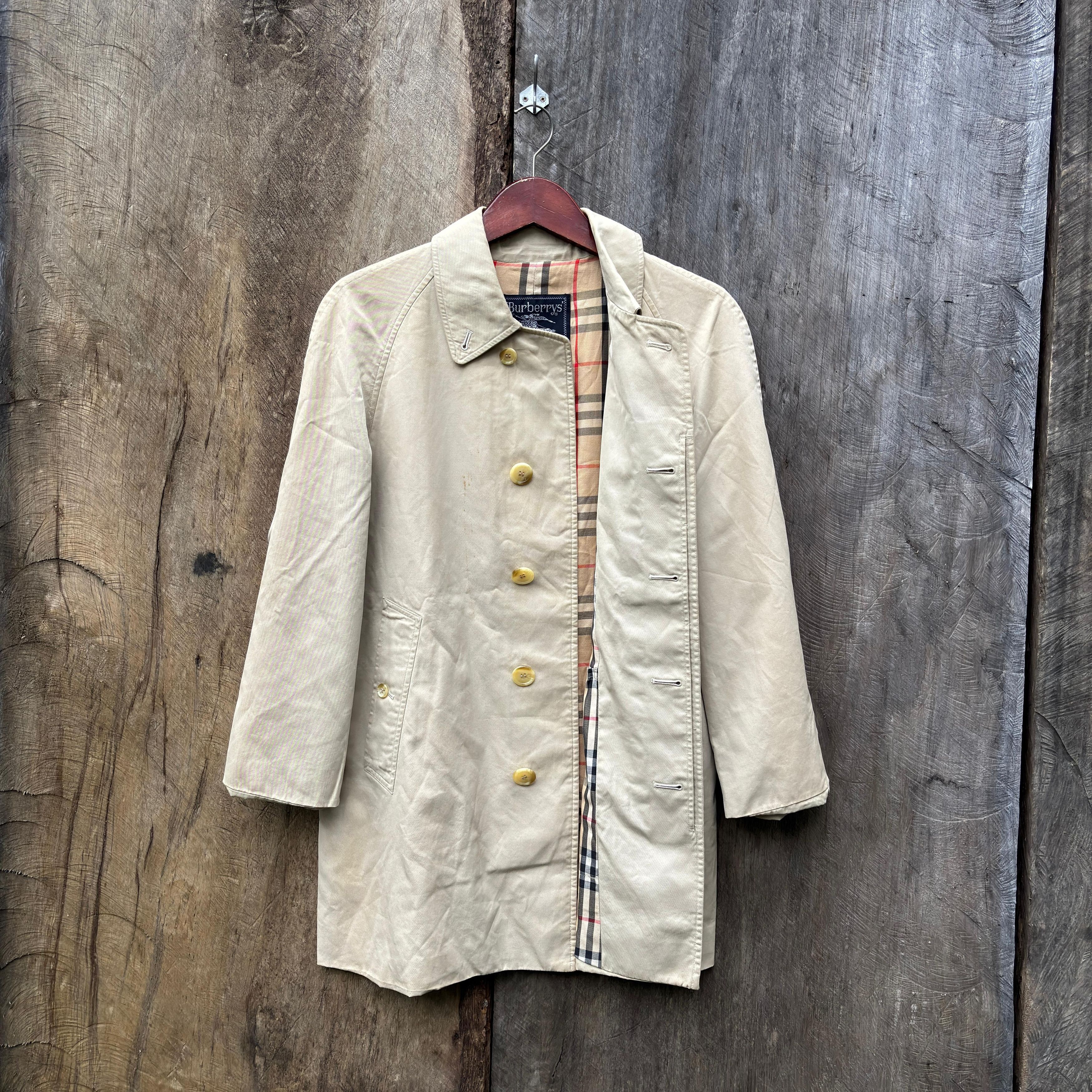 Burberry × Vintage Burberrys Vintage Cream Nova Check Trench Coat Size US M / EU 48-50 / 2 - 2 Thumbnail