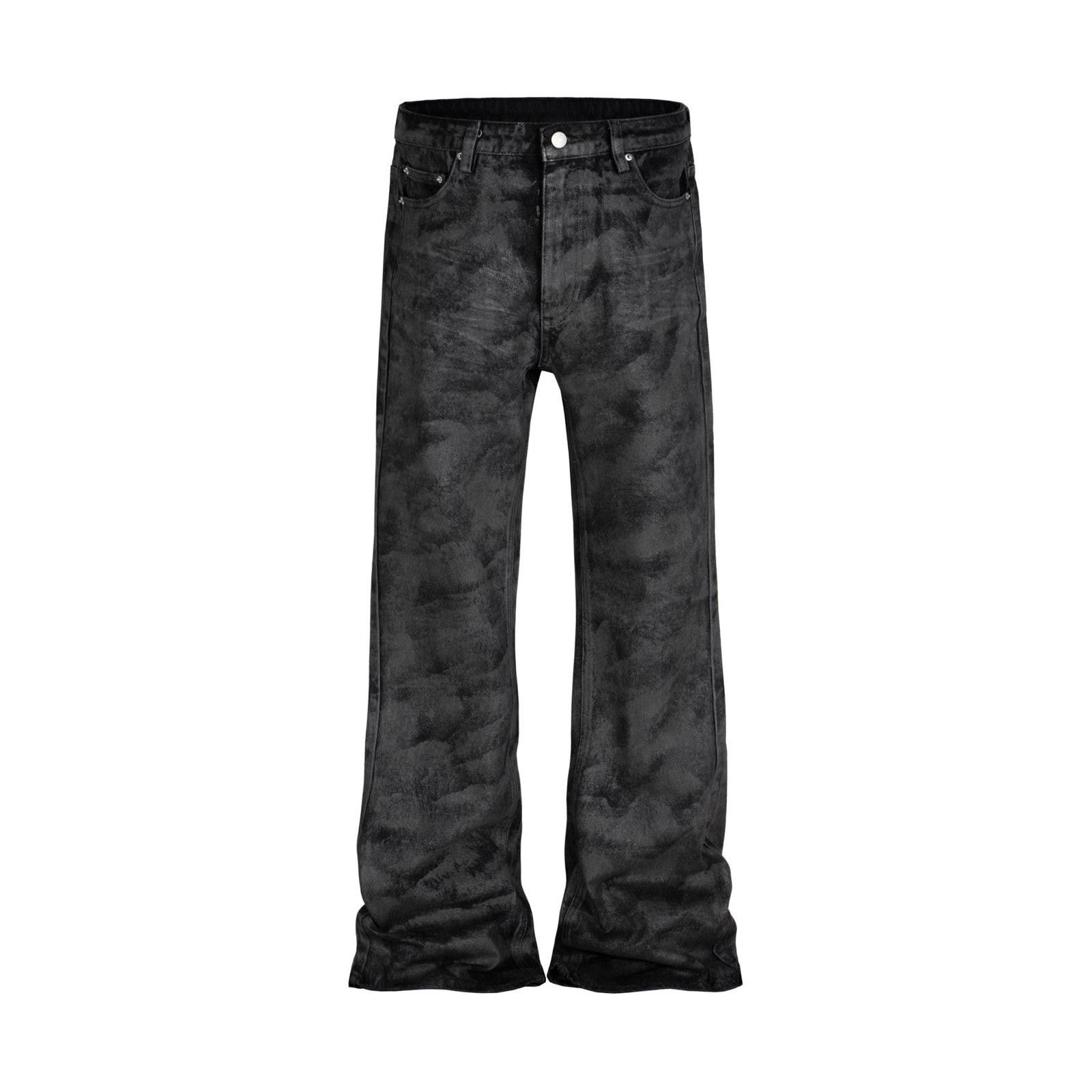 Jean Retro Flared Jeans – Waxed Shine, Brushed Wash Finish Size US 32 / EU 48 - 8 Thumbnail