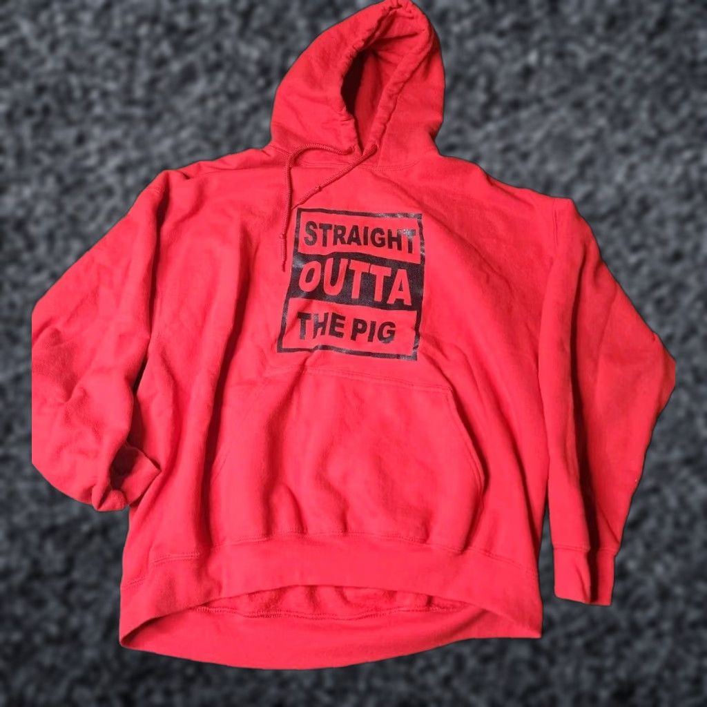 Gildan Mens XL Hoodie - Straight Outta The Pig Butt Sweatshirt - Funny Double Sided FL Size US XL / EU 56 / 4 - 1 Thumbnail