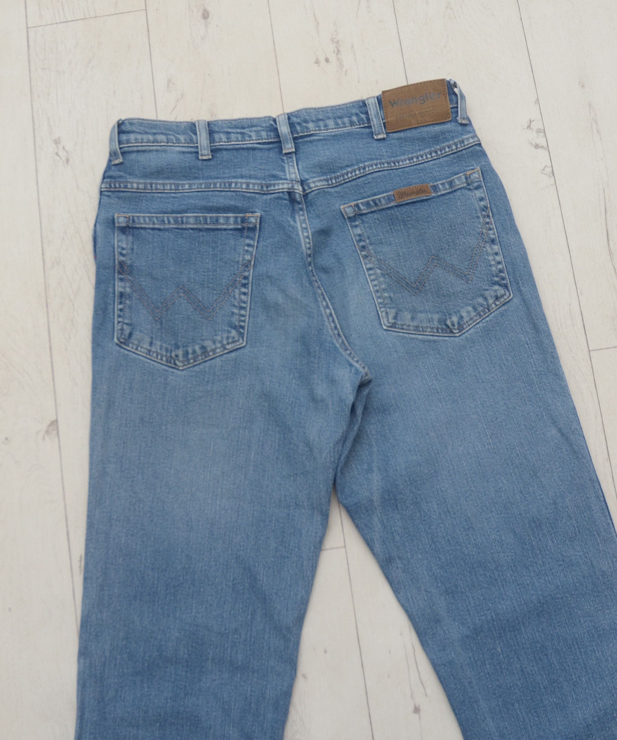 Vintage × Wrangler Vintage Y2K Wrangler Long Jeans 32x36 Distressed Light Wash Size US 32 / EU 48 - 7 Thumbnail