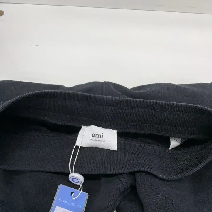 AMI AMIPARIS SS23 Black Knit Joggers with Heart Embroidery -250 Size US 26 / EU 42 - 7 Thumbnail