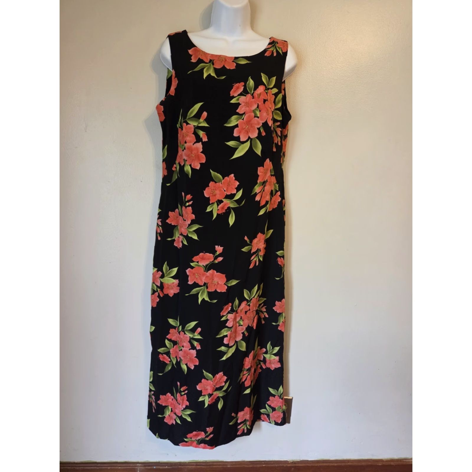 Vintage Studio I Black Floral Sleeveless Sheath Maxi Dress Womens 10 Size L / US 10 / IT 46 - 2 Thumbnail