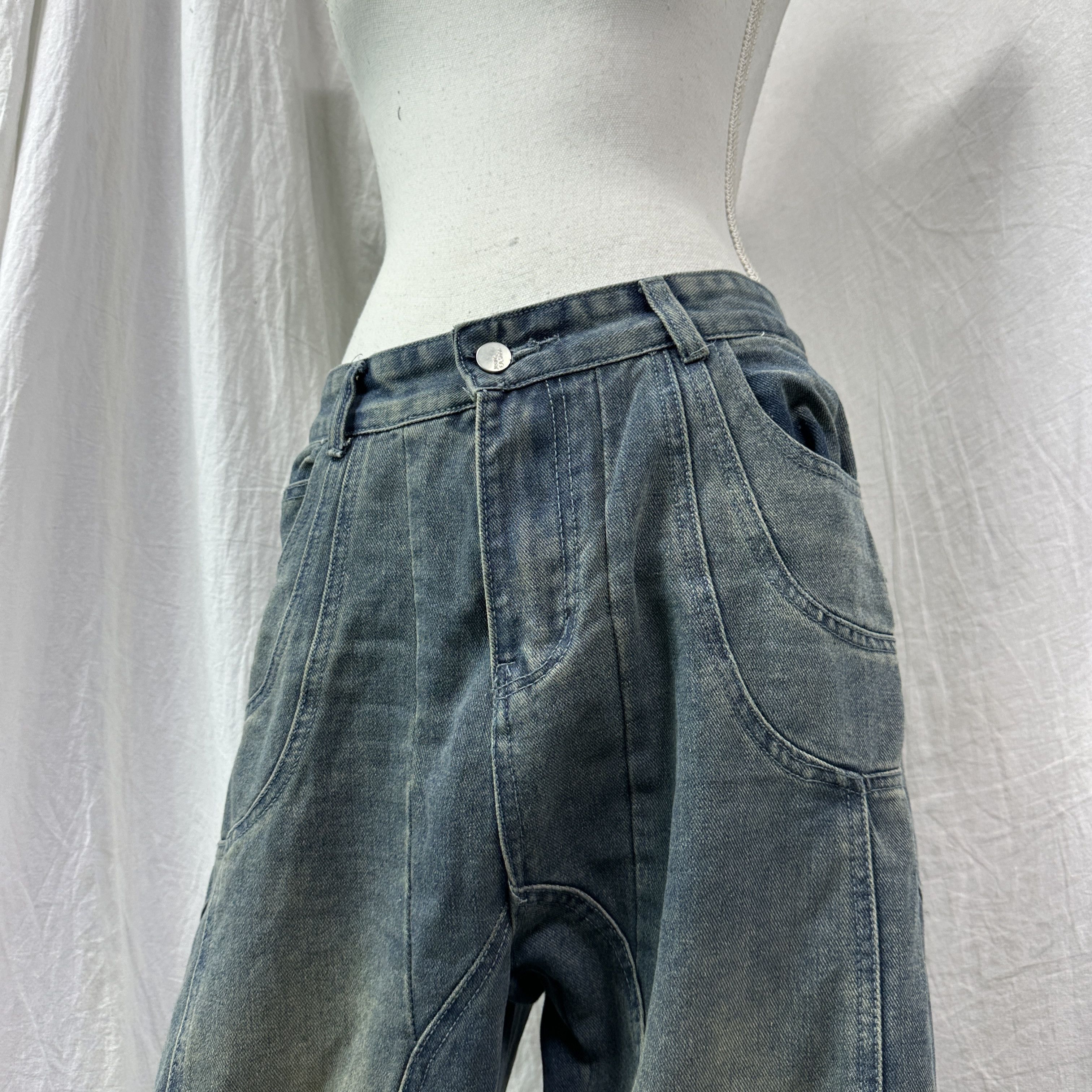 Vintage Vintage Denim Baggy Flared Paneled Washed Jeans 00s Size US 38 / EU 54 - 7 Thumbnail
