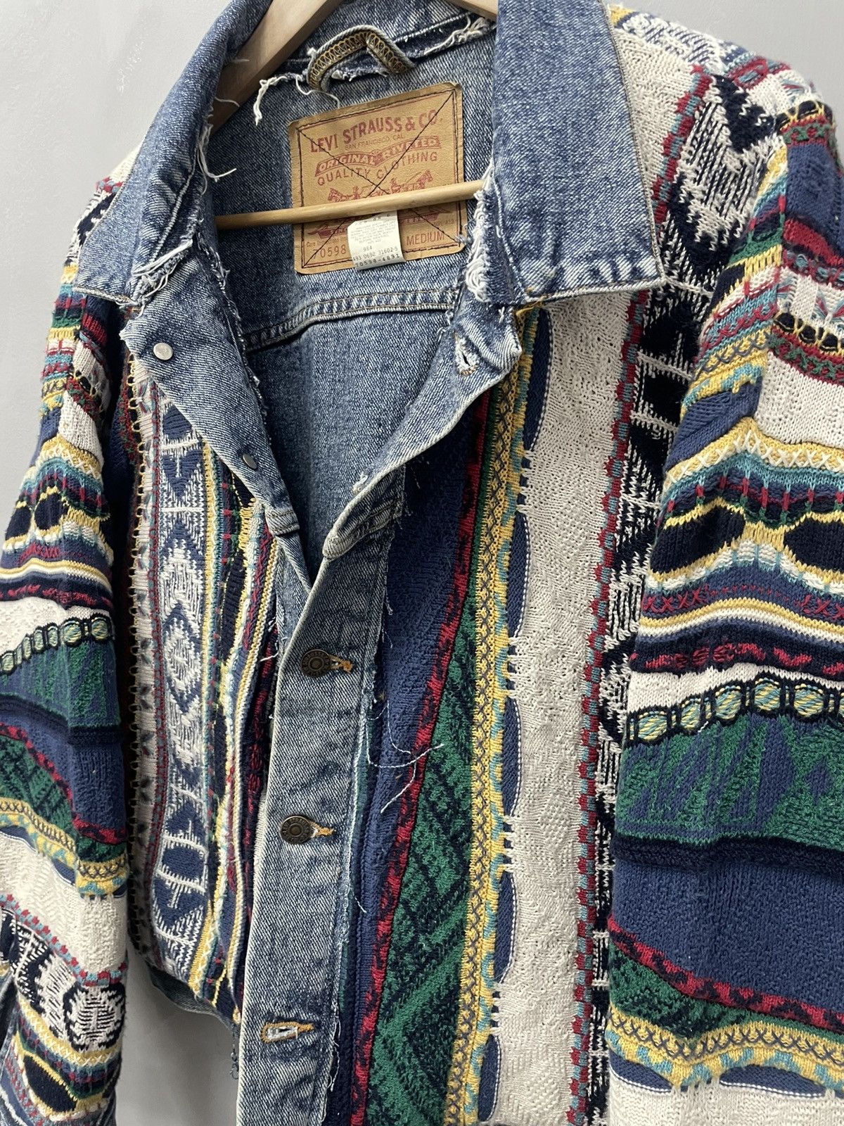 Coogi × Japanese Brand × Vintage REWORKED JAPITAL STYLE REVERSIBLE LEVIS COOGI JACKET Size US M / EU 48-50 / 2 - 4 Thumbnail
