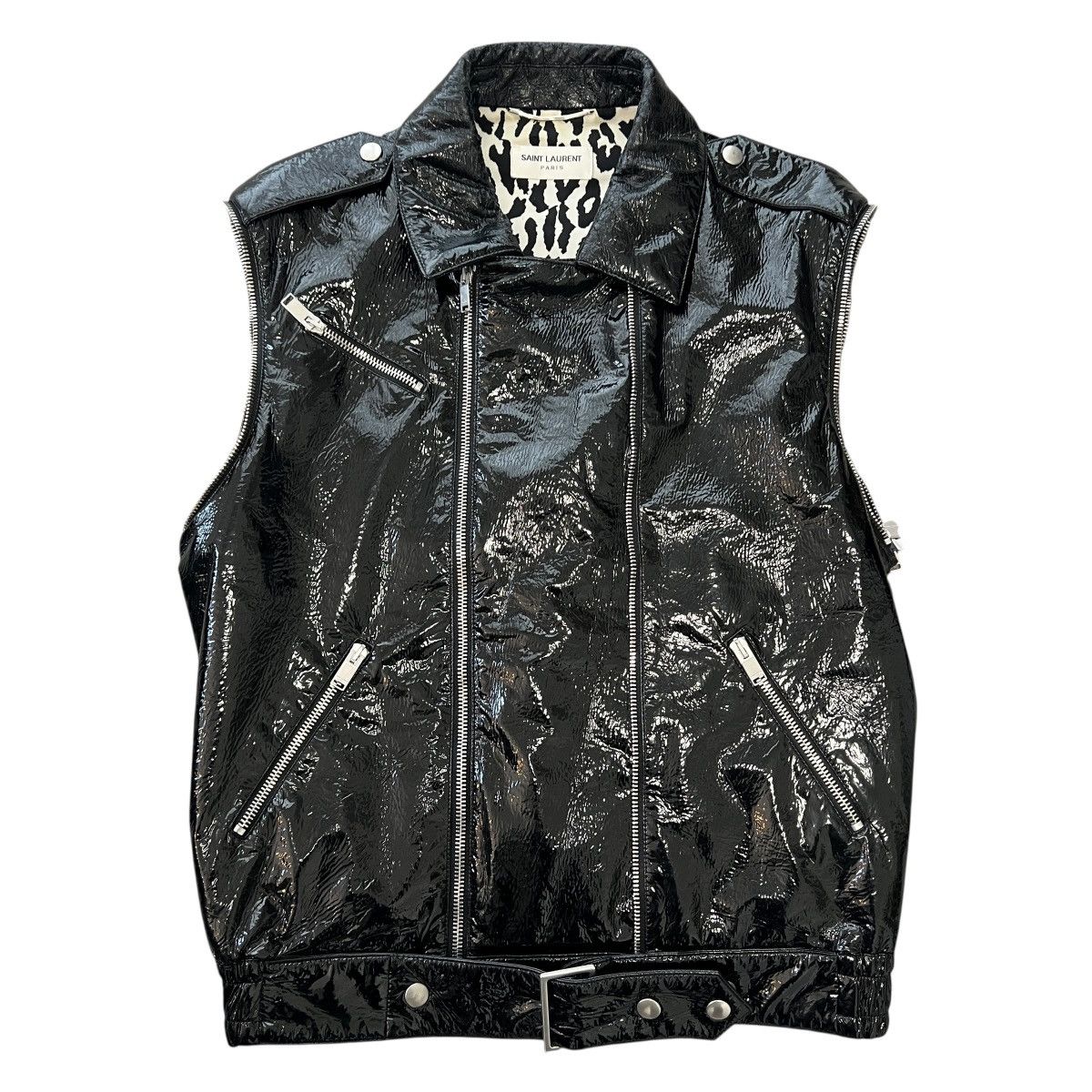 Saint Laurent Paris SAINT LAURENT HEDI 15AW Leopard Patents Double Riders Jacket Size US M / EU 48-50 / 2 - 10 Thumbnail