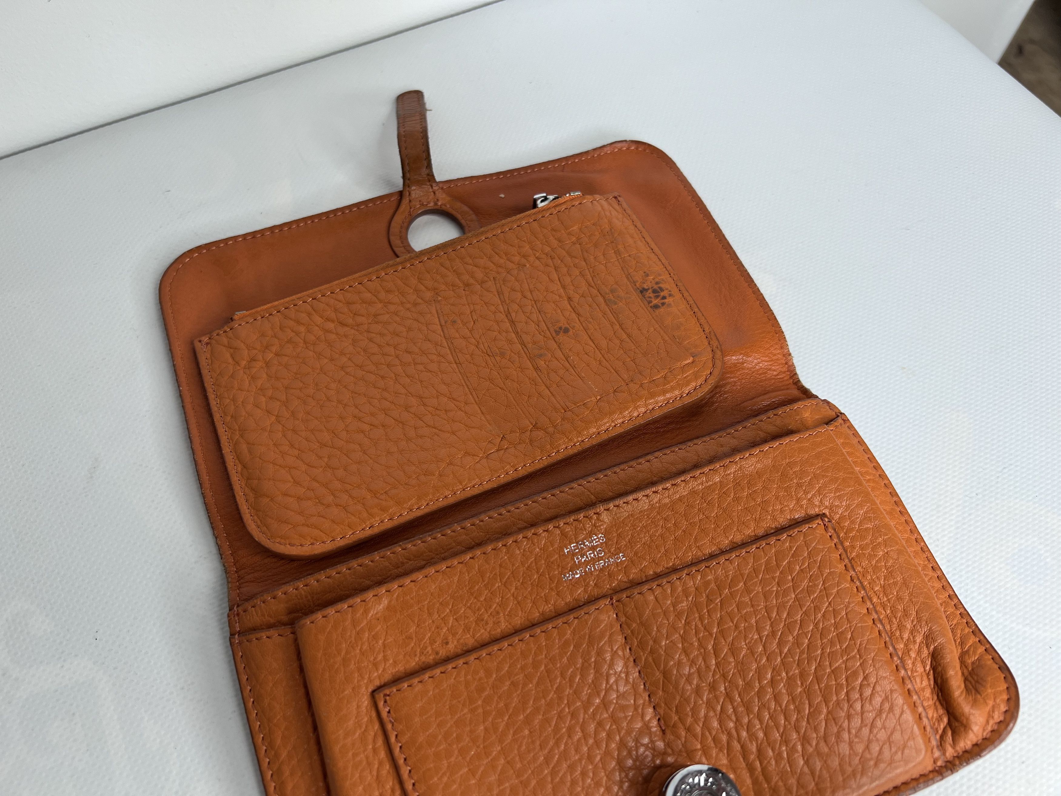 Hermes HERMES DOGON GM TOGO LEATHER LONG BIFOLD WALLET ORANGE Size ONE SIZE - 6 Thumbnail