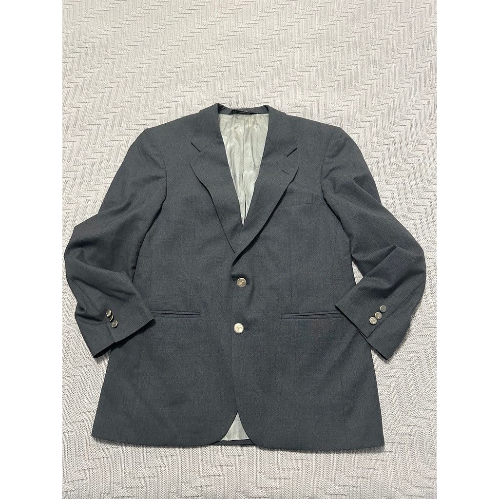 Burberry Vintage Burberry gray lightweight wool two button blazer Size 40R - 1 Thumbnail