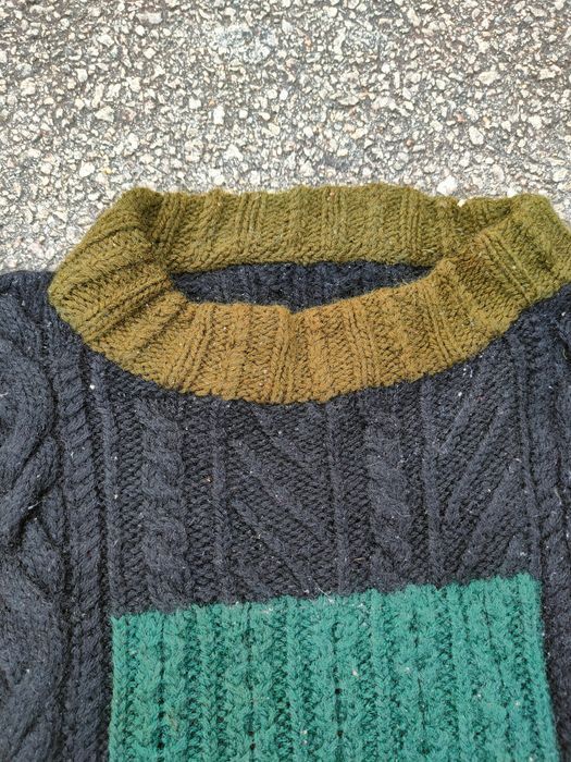 Handmade DL Japan Art Patchwork handmade cable knitwear #S2803T Size US M / EU 48-50 / 2 - 11 Thumbnail