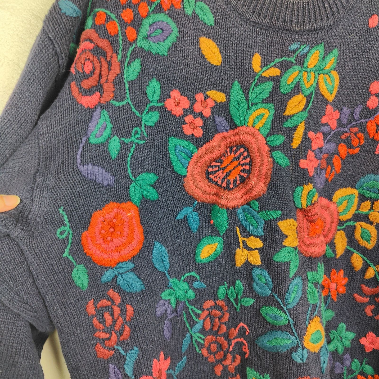 Other Vintage 90s Van Heusen For Her Sweater Womens Navy Blue Size M / US 6-8 / IT 42-44 - 2 Thumbnail