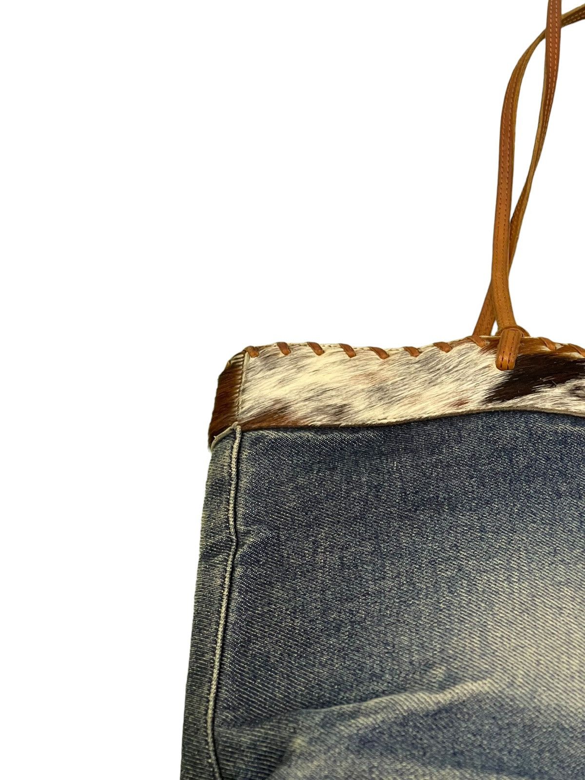 Japanese Brand Denim Leather Berge Italy Shoulder Bag 3🟩 Size ONE SIZE - 15 Thumbnail