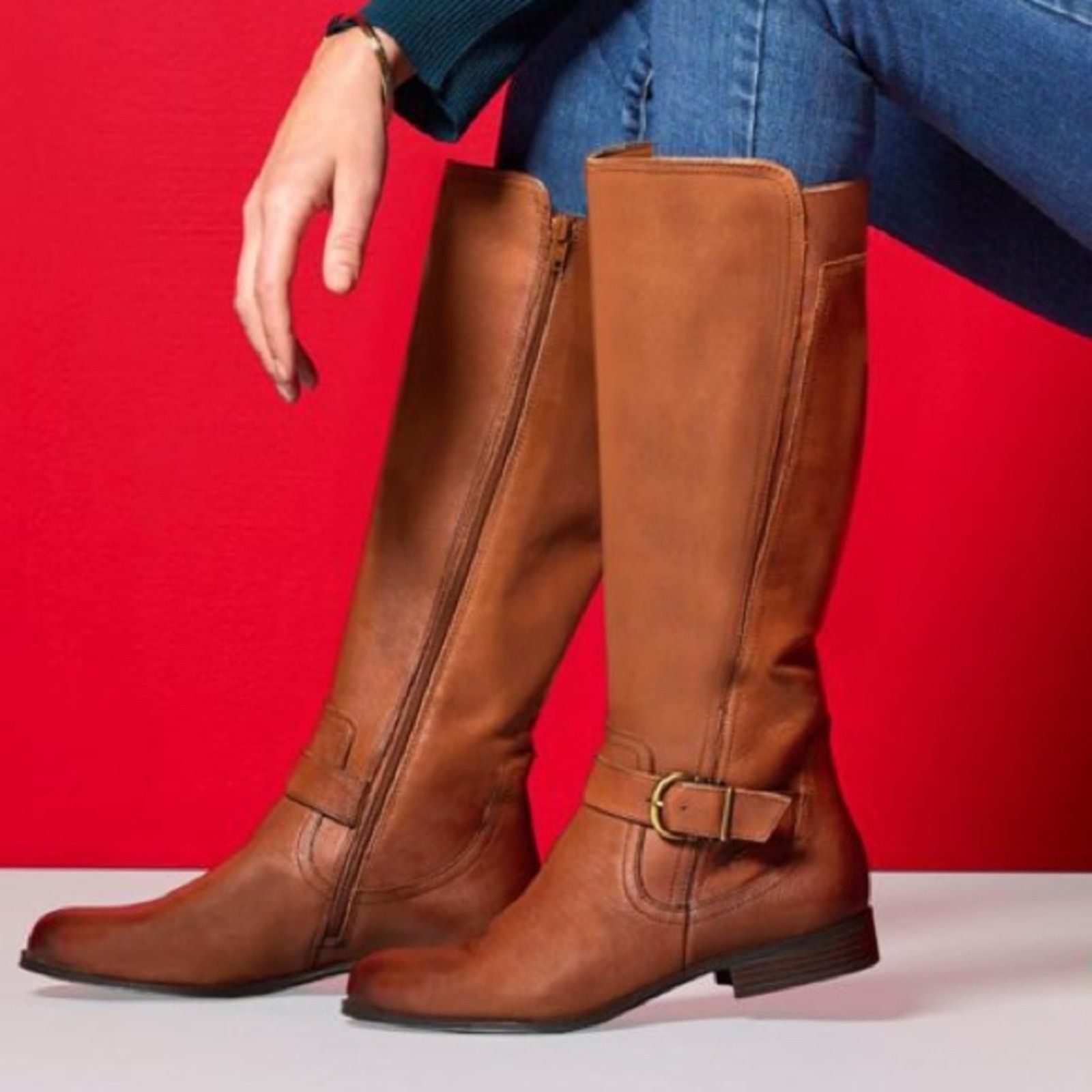 Other Naturalizer Casual Leather Tall Riding Boots with Buckle 12 Size US 12 / IT 42 - 3 Thumbnail