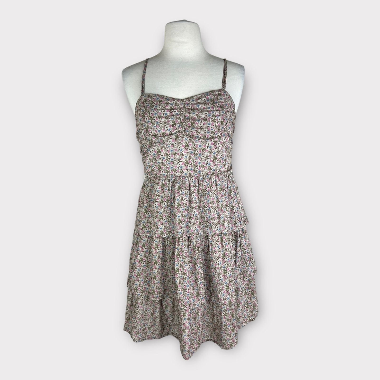 Vintage Mine... | Vintage Y2K Floral Tiered Ruffle Boho Dress Size S / US 4 / IT 40 - 1 Thumbnail