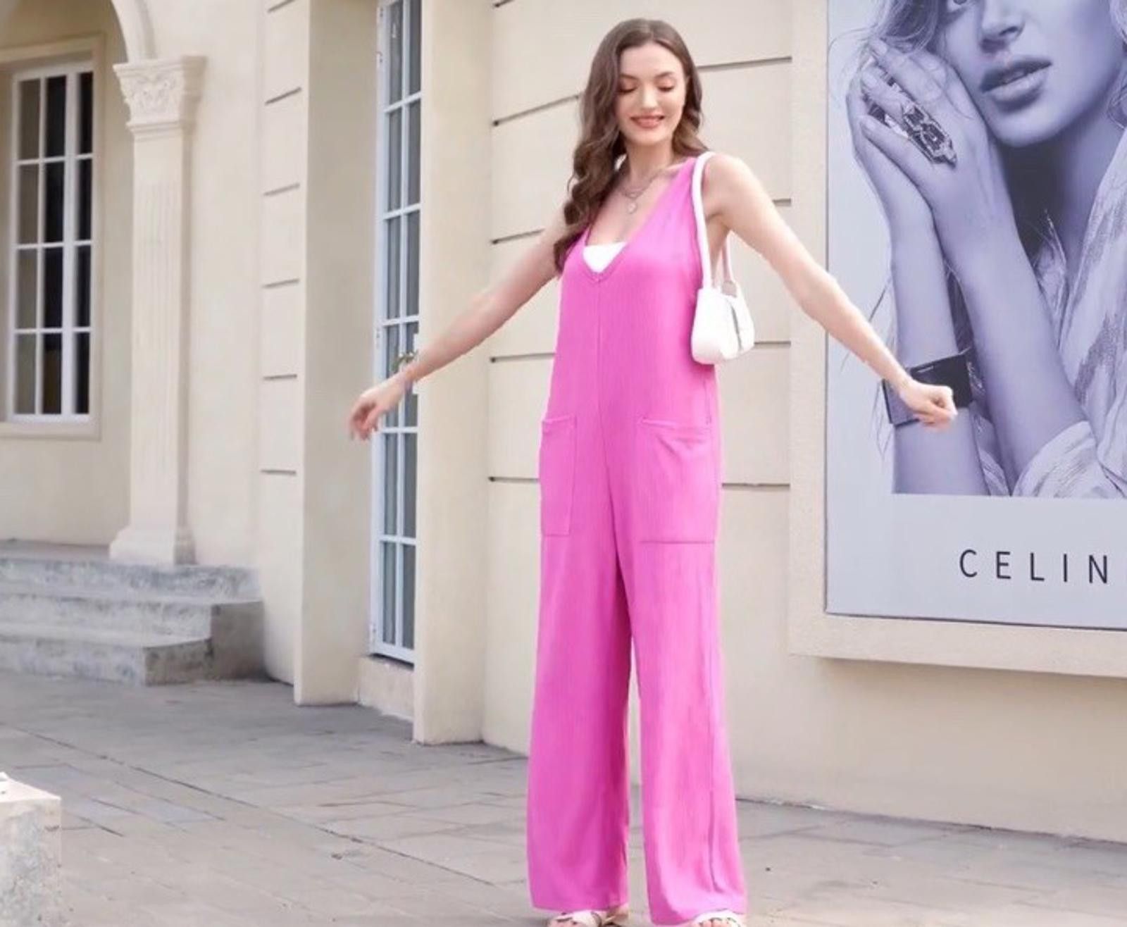 Other Women's Overalls Sleeveless Boho Loose Wide Leg Jumpsuits Size 28" / US 6 / IT 42 - 2 Thumbnail