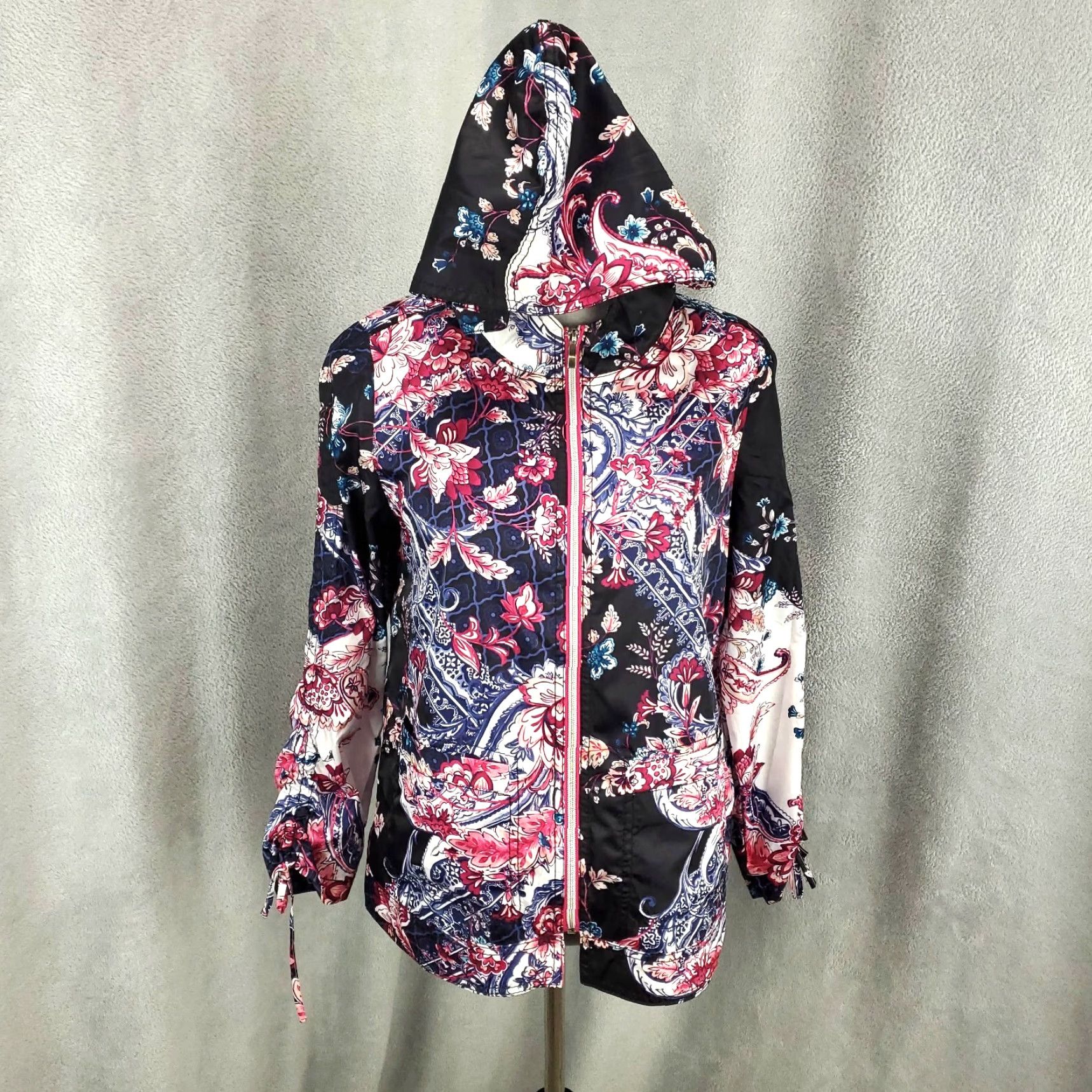Vintage Chicos Jacket Womens S Small Paisley Hooded Packable Full Zip Size S / US 4 / IT 40 - 2 Thumbnail