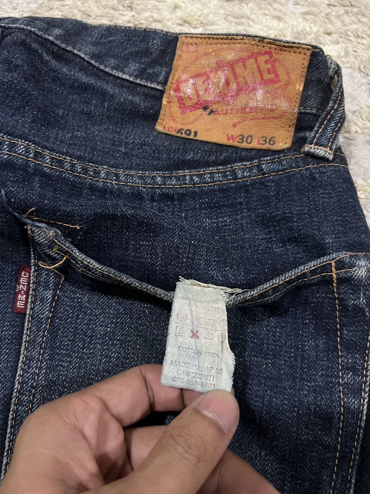 Denime Vintage Denime Orizzonti Leather Patch 14oz Selvaged Denim Size US 29 - 12 Thumbnail
