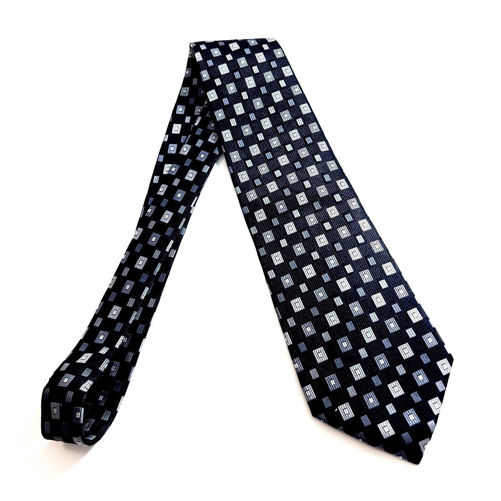 Burma Bibas Burma Bibas Black Gray Geometric Woven Wide Silk Tie Size ONE SIZE - 6 Thumbnail