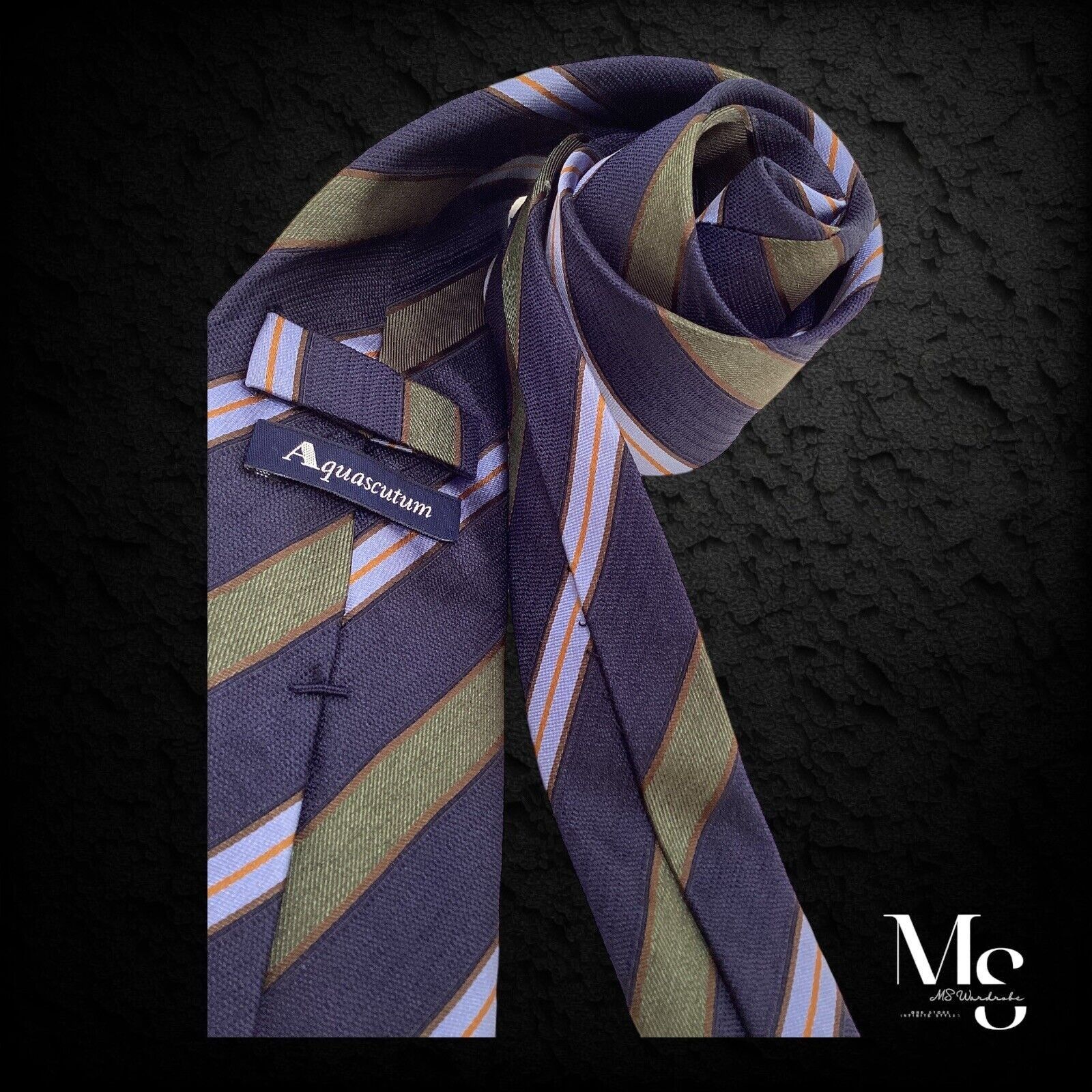 Aquascutum AQUASCUTUM Current Purple Striped Luxury Silk TieMade In Ita Size ONE SIZE - 6 Thumbnail