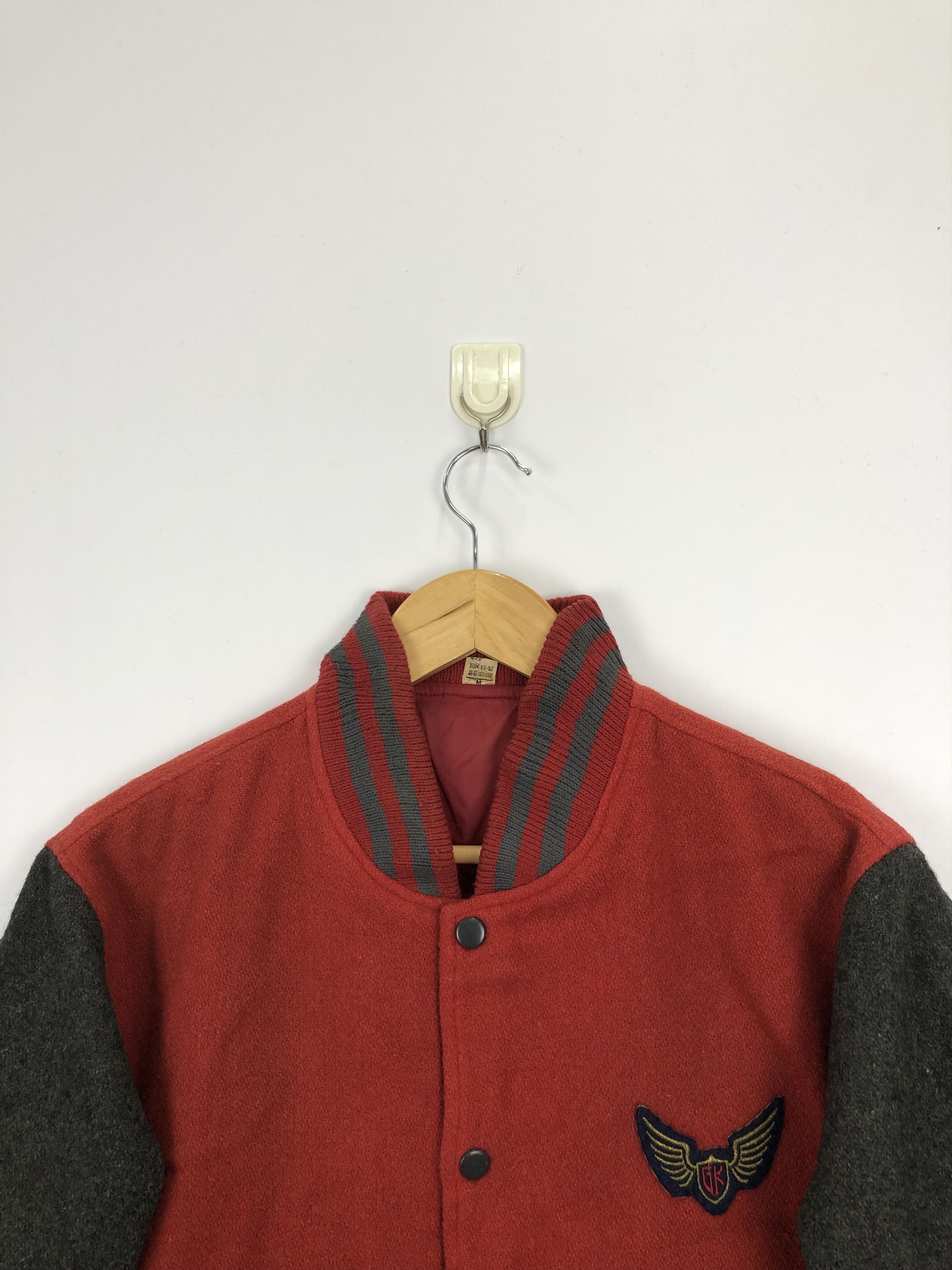 Japanese Brand Vintage Japanese Brand Wool Varsity Jacket Red V0370 Size US M / EU 48-50 / 2 - 2 Thumbnail