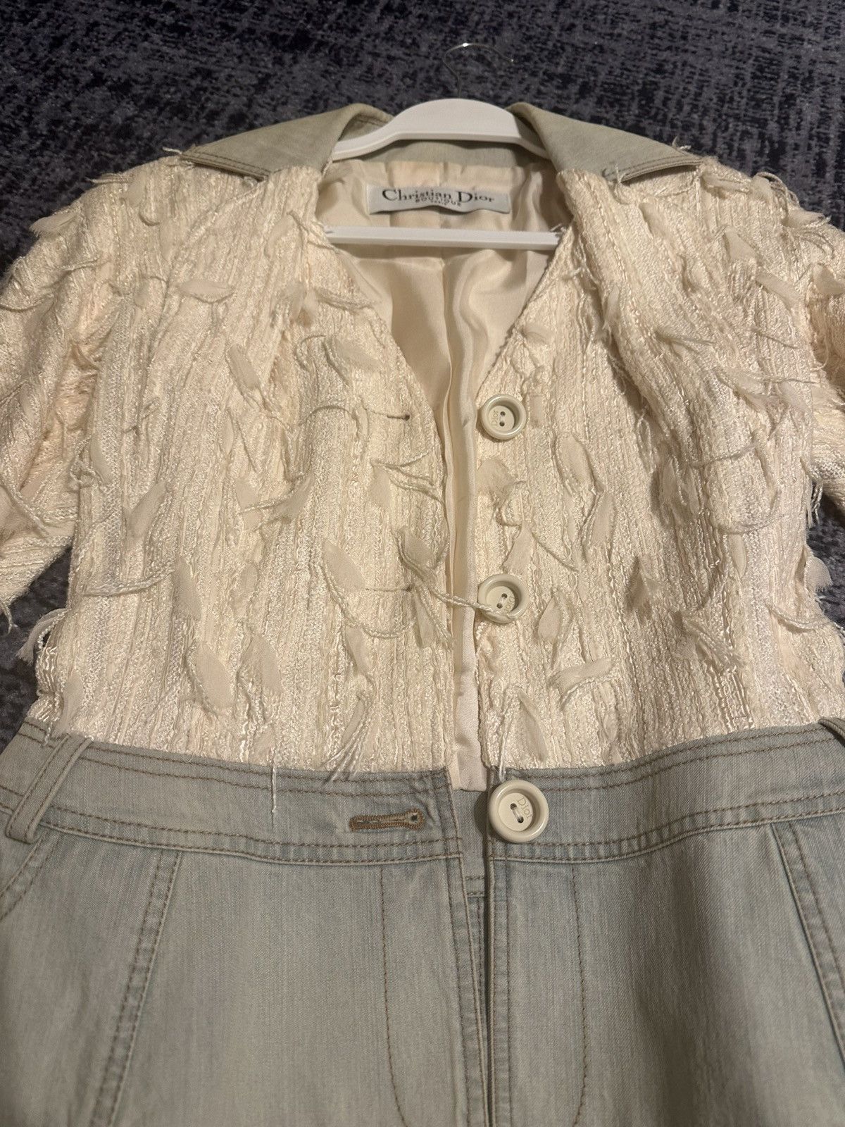 Dior Dior vintage rare blazer with denim and tweed Size S / US 4 / IT 40 - 2 Thumbnail